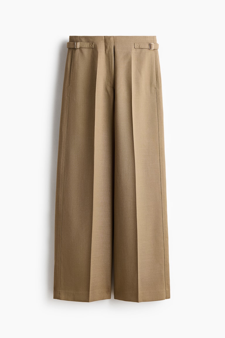 khaki dress pants womens Flat Front Wide Leg Dress Pants for Tall Women in Fawn 20 / Tall / Fawn