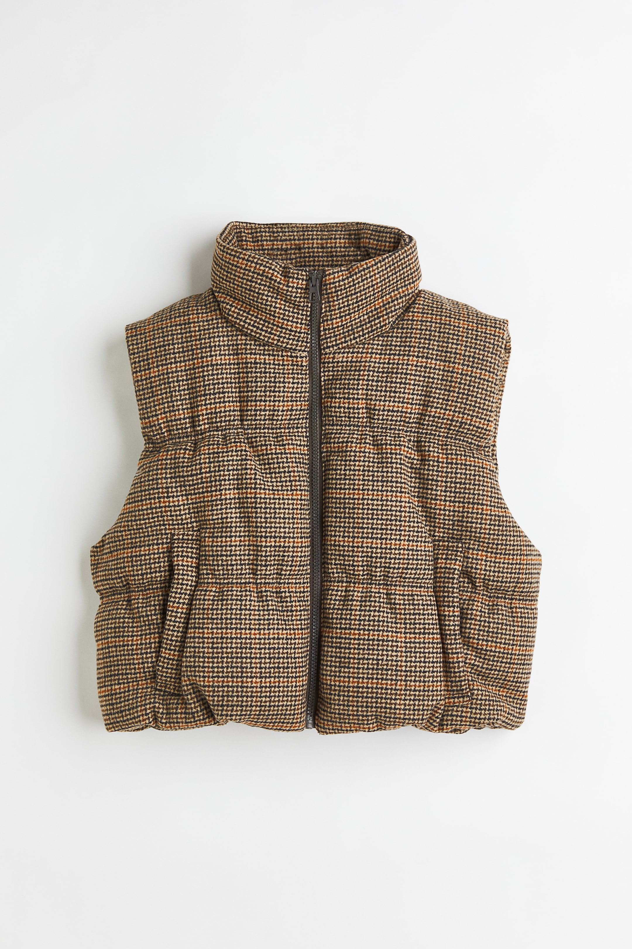 Xem ảnh lớn hơn: Áo gi-lê phao - Màu nâu/Kẻ ca rô - Ladies | H&M VN 1