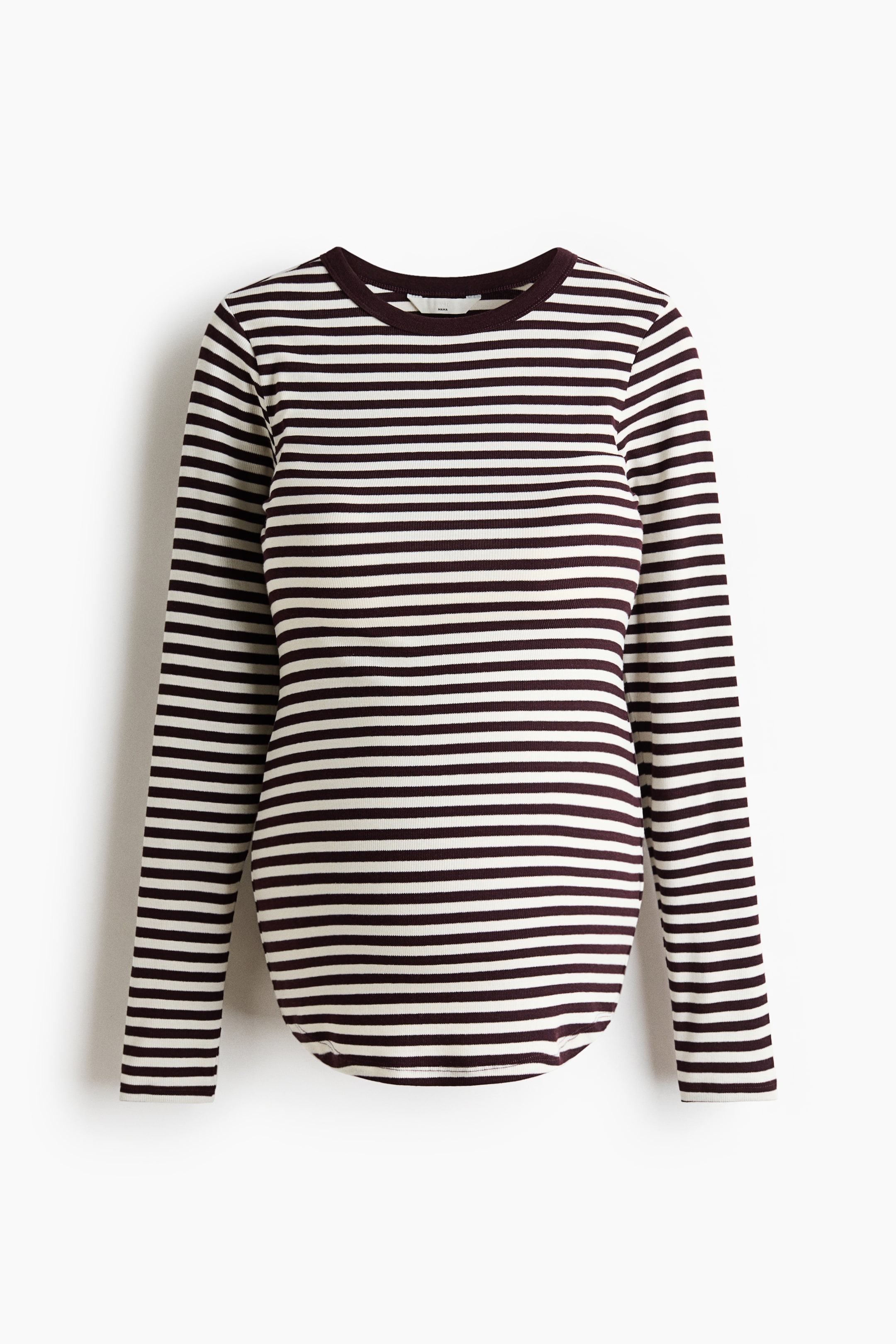 Büyük resmi görüntüle: MAMA Ribanalı Jarse Üst - Bordo/Çizgili - KADIN | H&M TR 6