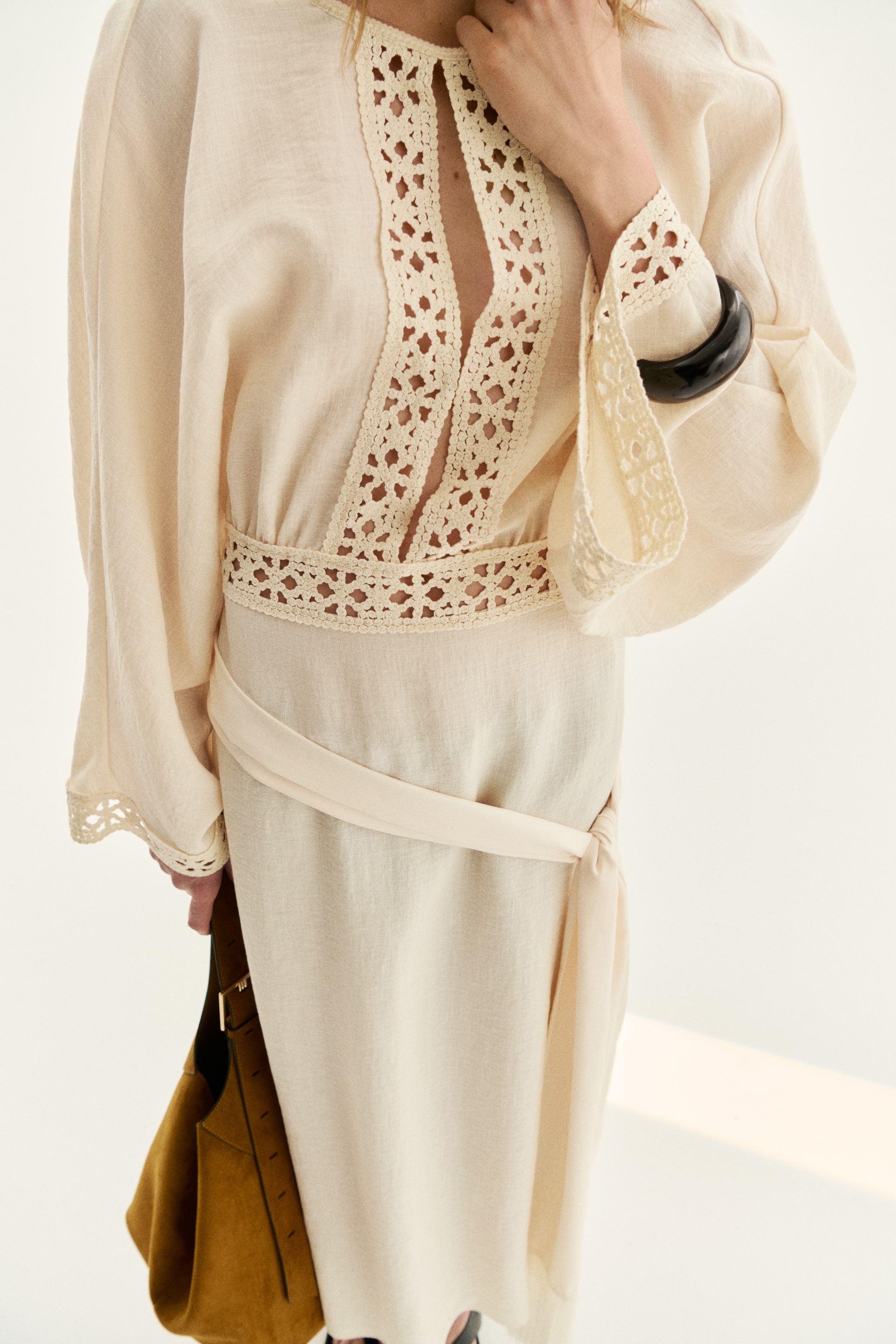 Crochet-Look Tunic Dress