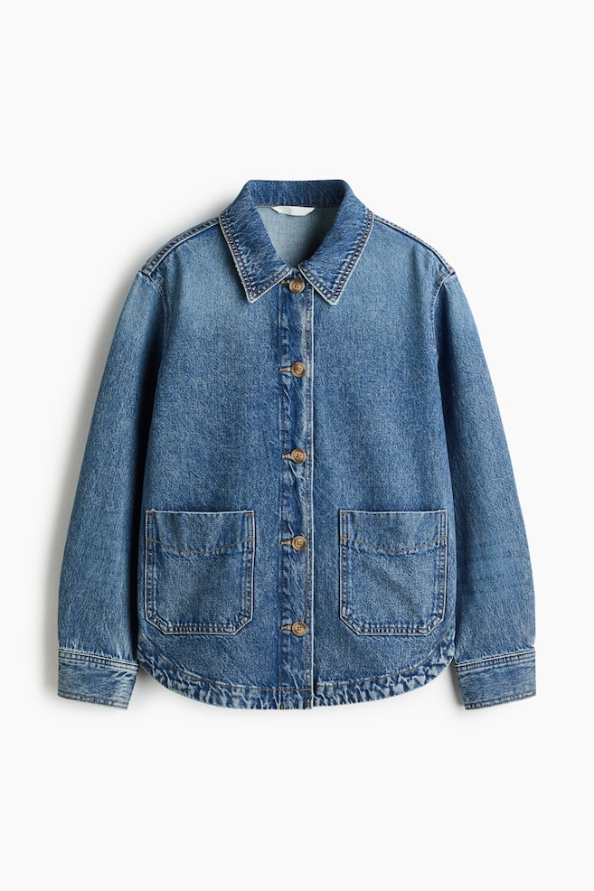 Dżinsowa kurtka koszulowa - Niebieski denim/Ciemnoniebieski denim/Jasnoniebieski denim - 1
