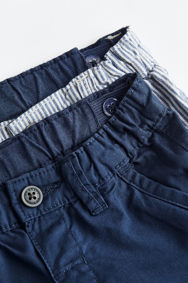 2-pack cotton shorts - Blue/Striped/Blue/Dark grey/Beige/Green - 2