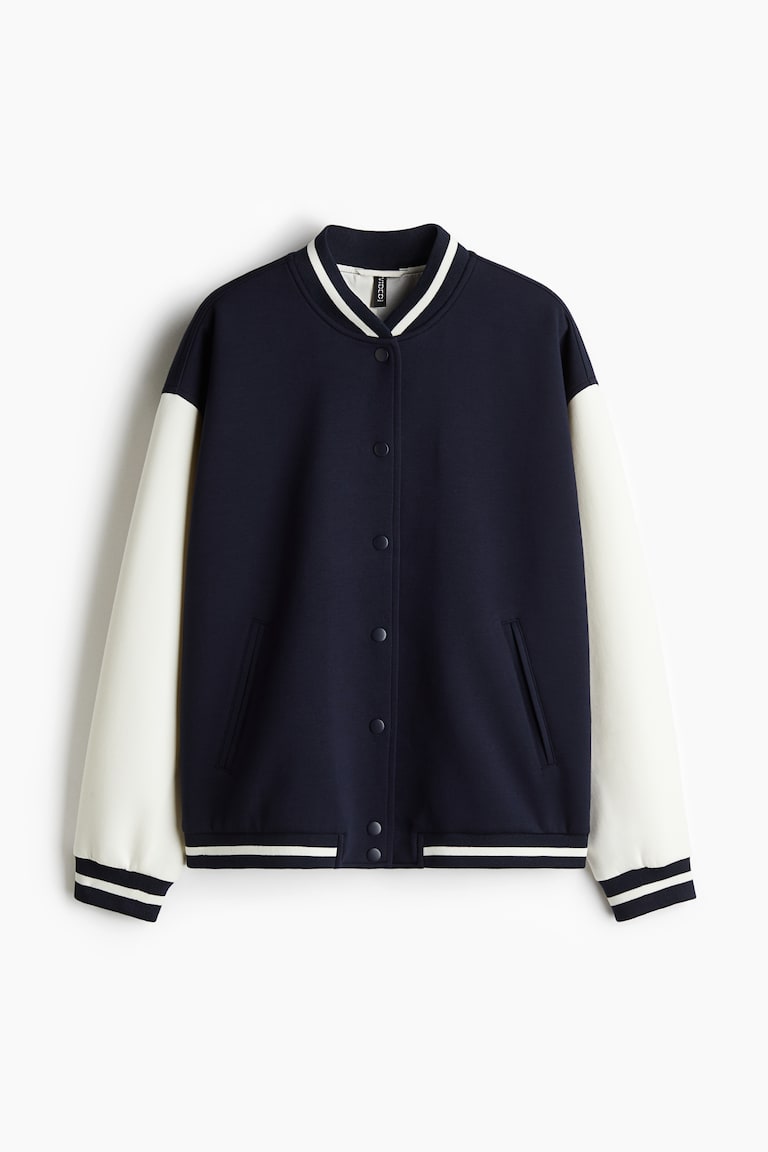 Supreme スタジャン M ネイビー/ホワイト 骨デザイン（Supreme  