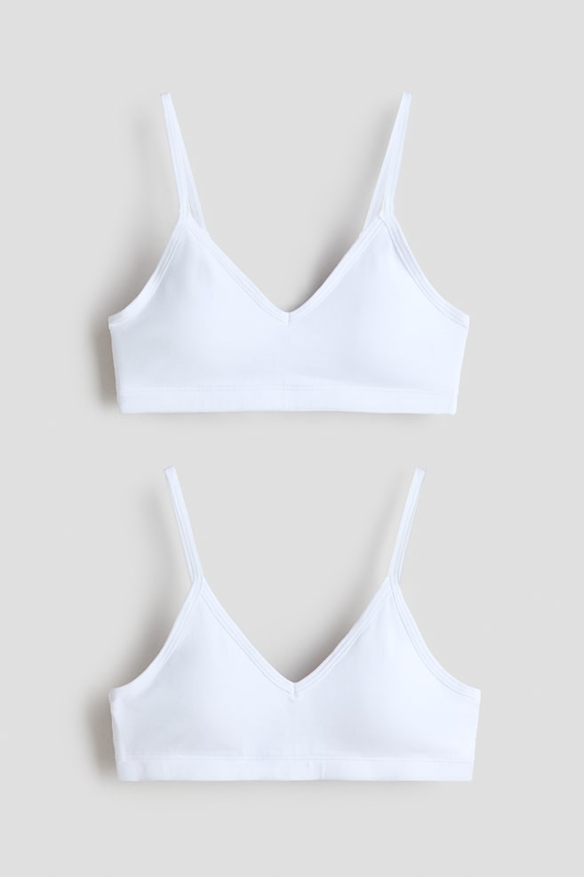 2-Pack Padded Short Tops - White/Cream/floral/White/black - 1