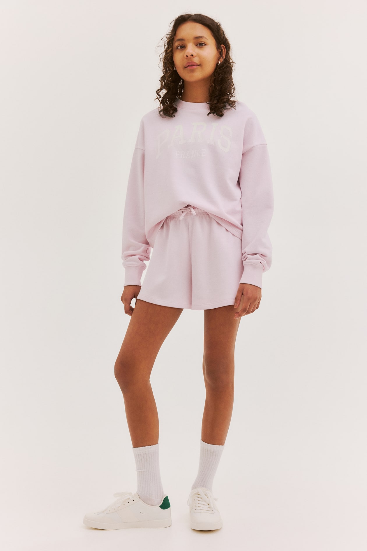 2-piece sweatshirt set - Light pink/Paris - Kids | H&M IN