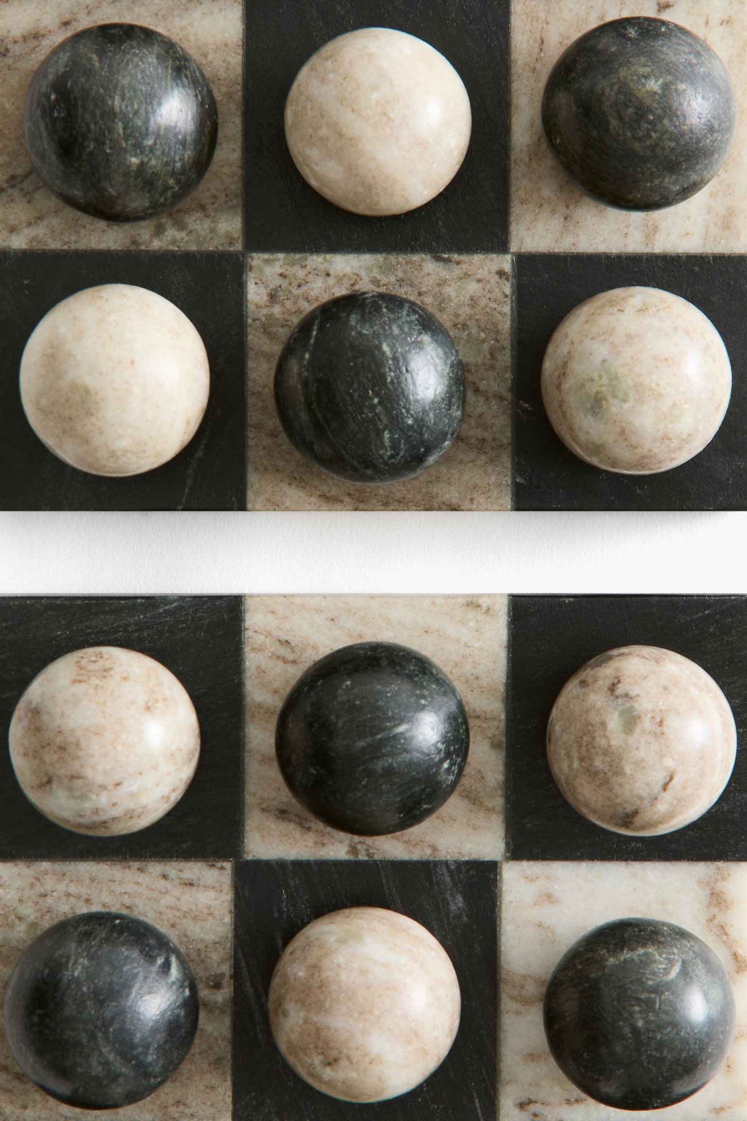Marble board game - Beige/Black checked - 8