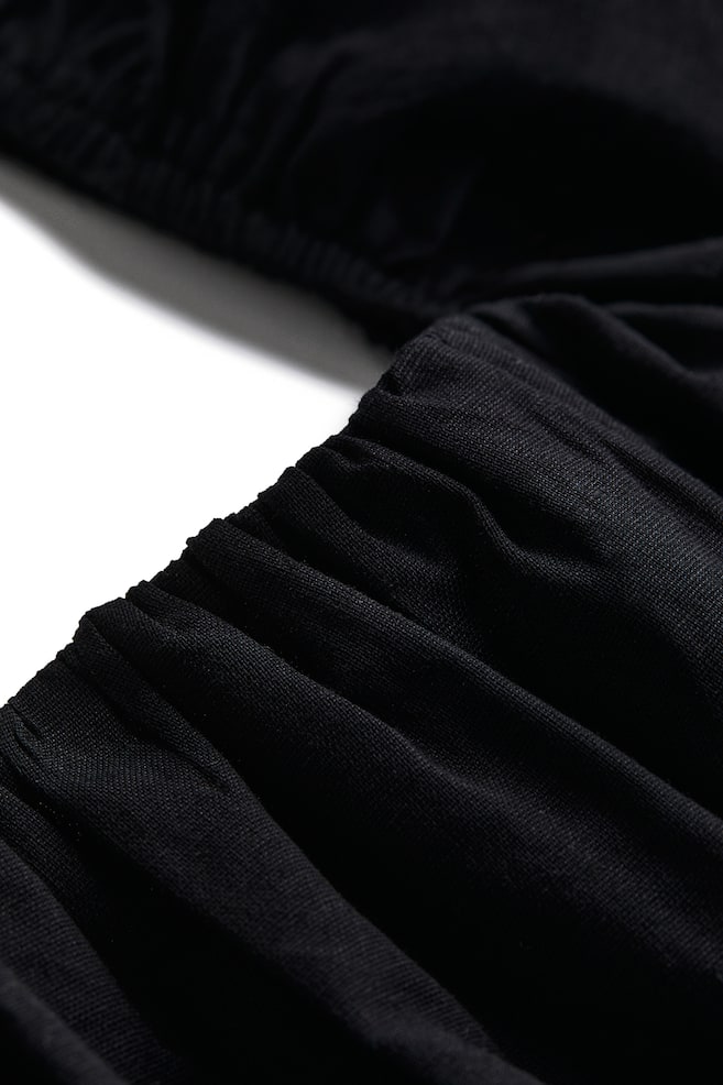 H&M+ Puff-sleeved poplin dress - Black - 2