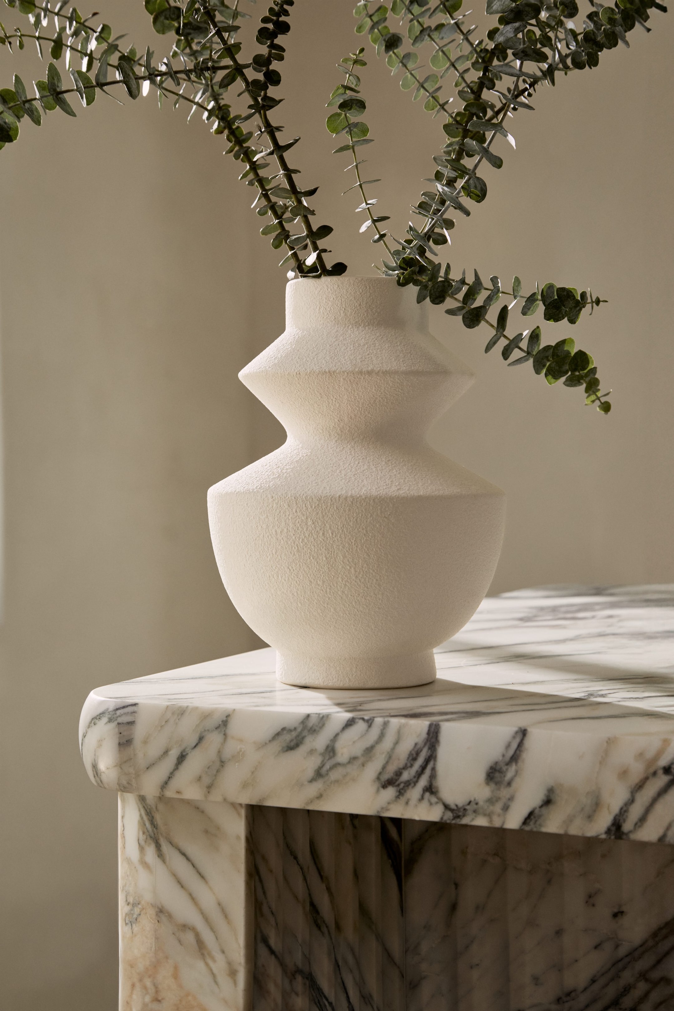 Tall Angular Stoneware Vase