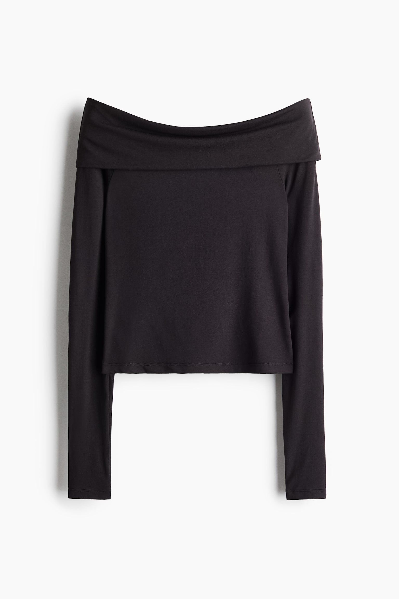 Off-the-shoulder top - Black/White/Dark grey - 2