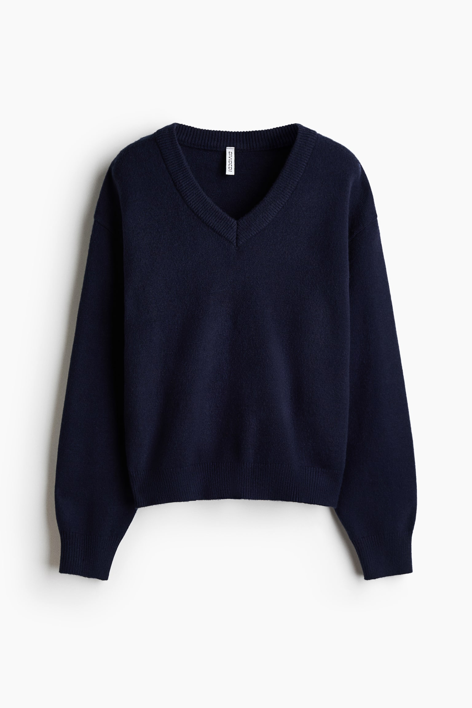 Camisola com decote em V - Navy blue/Creme