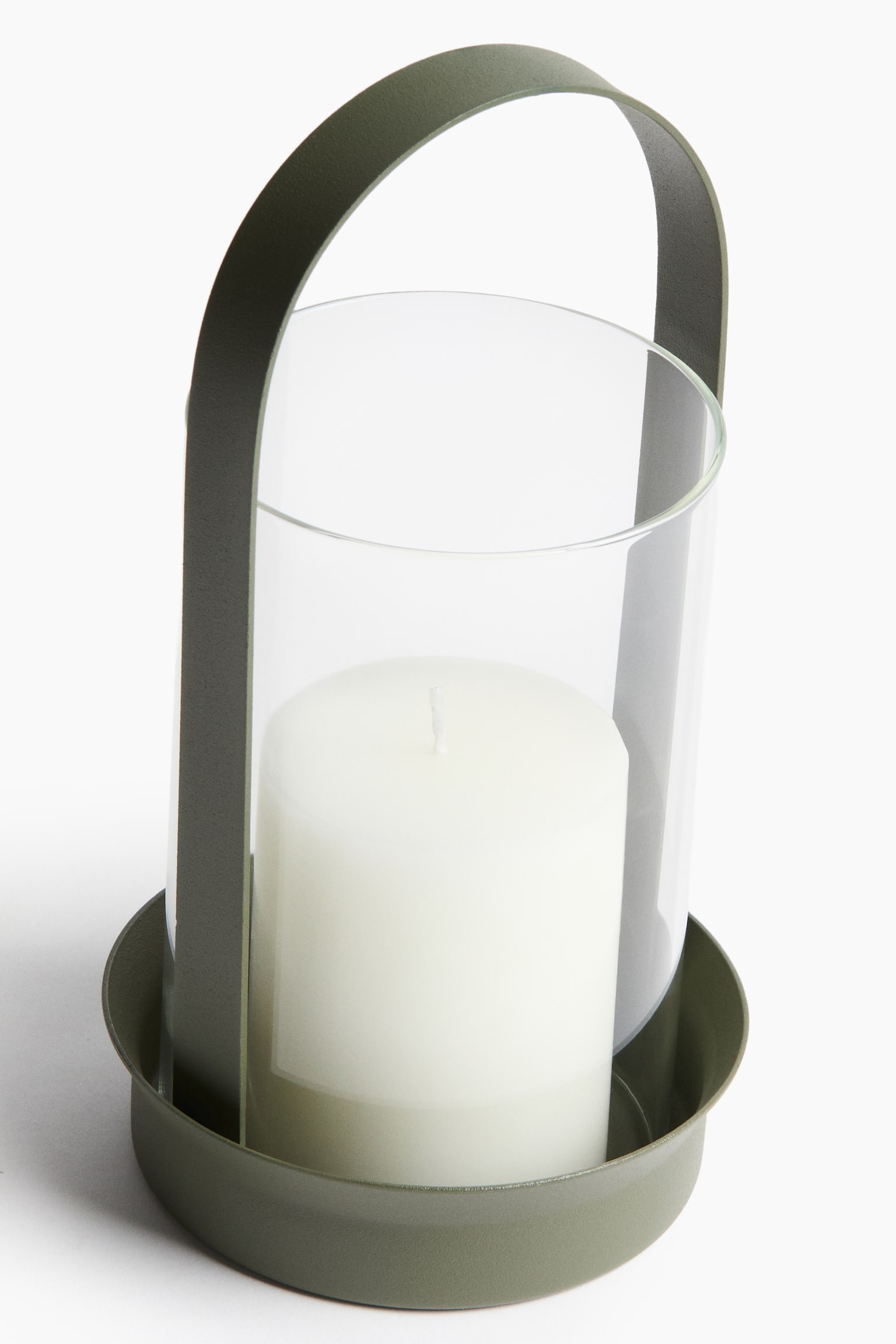 Glass lantern - Green/Black/Light beige - 3