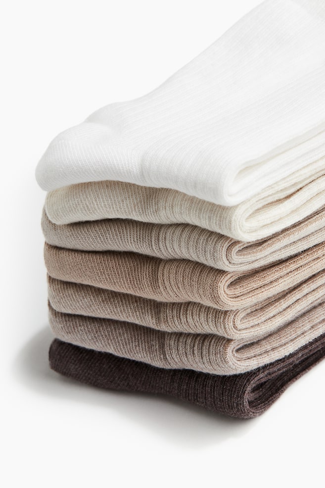 Calze 7 paia-Bianco/beige - 2