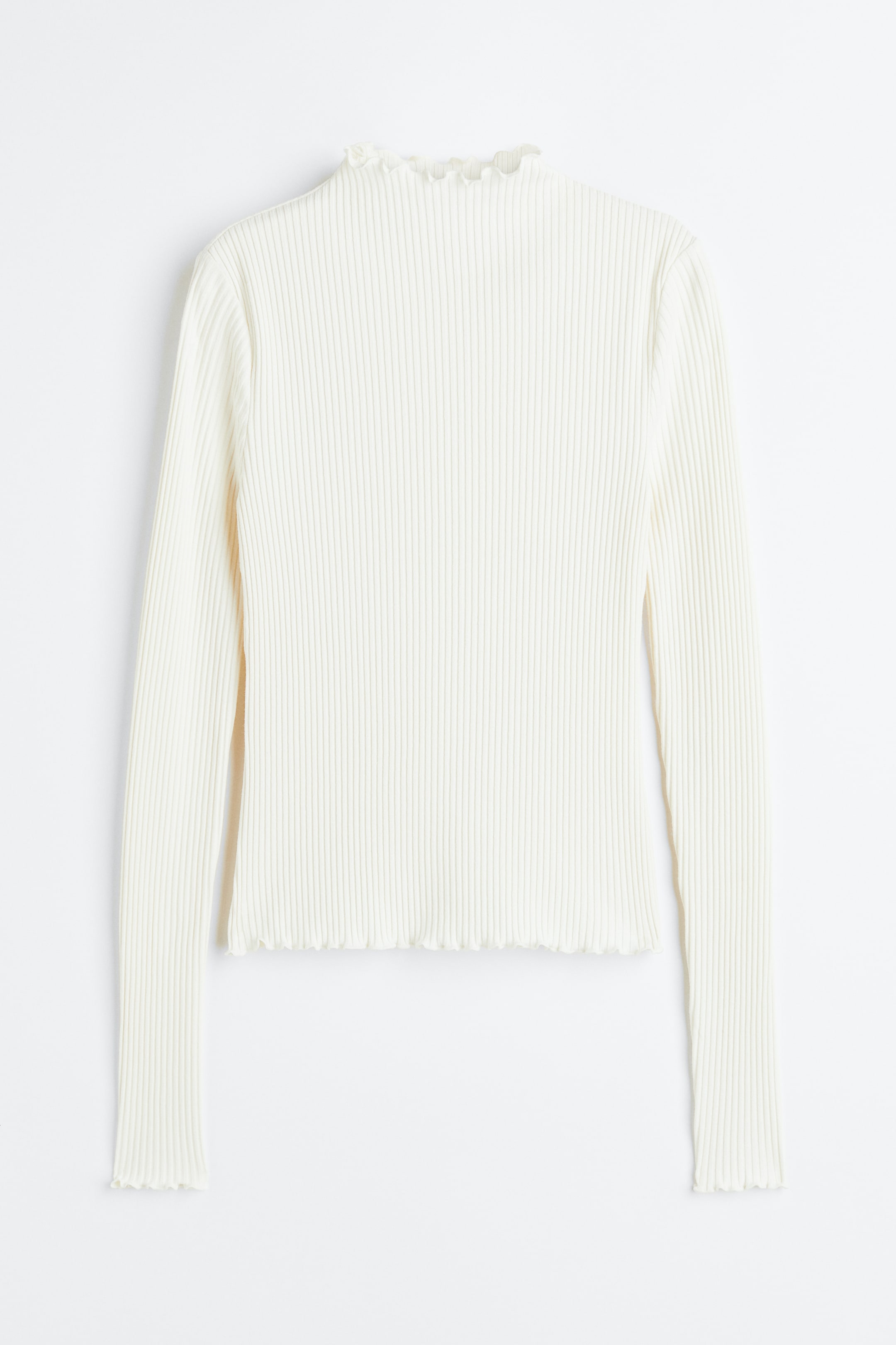 Xem ảnh lớn hơn: Áo gân nổi dài tay - Màu kem - Ladies | H&M VN 1