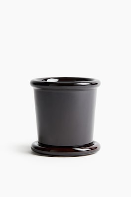Extra liten kruka i stengods med fat