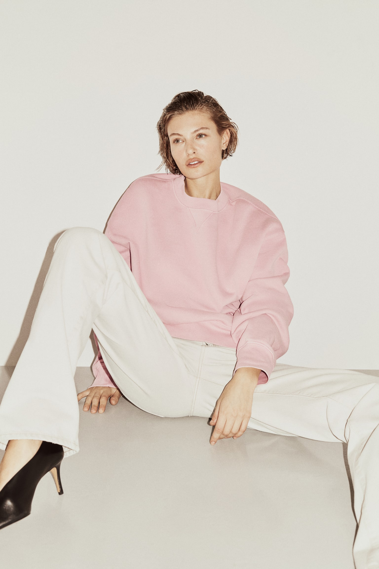Cotton sweatshirt - Pink/Mole/Light yellow - 5