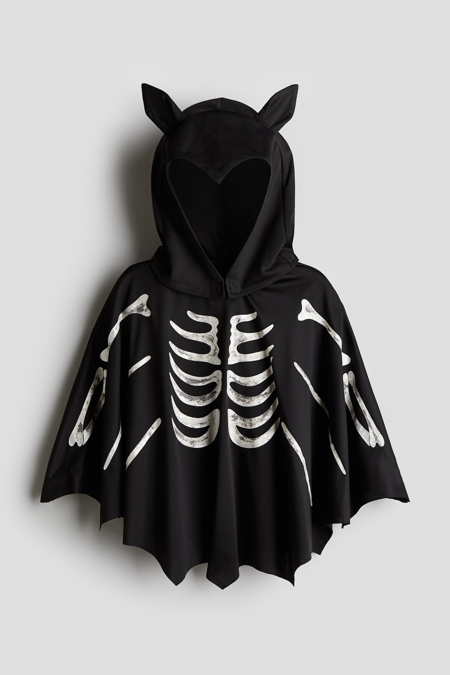 Bat fancy dress cape - Black/Bat skeleton - 1