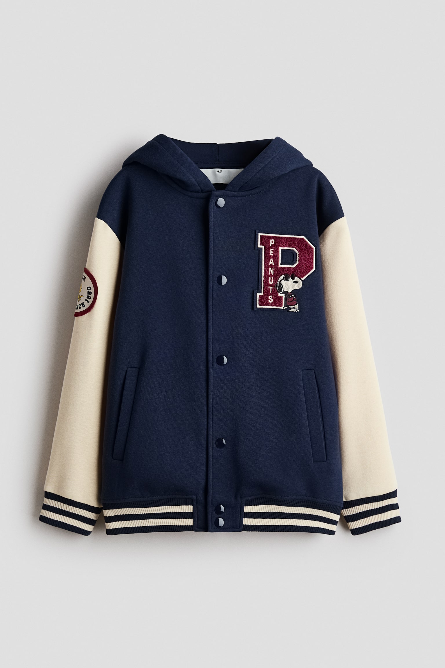 Sweatshirt Baseball Jacket - Navy blue/Snoopy
