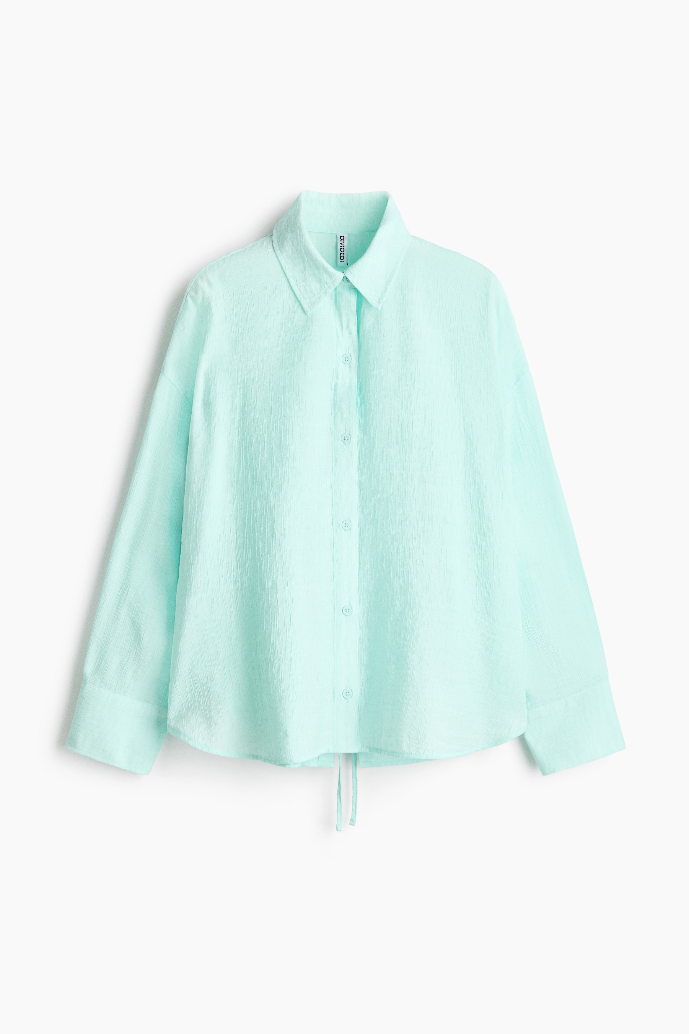 Oversized tie-detail shirt