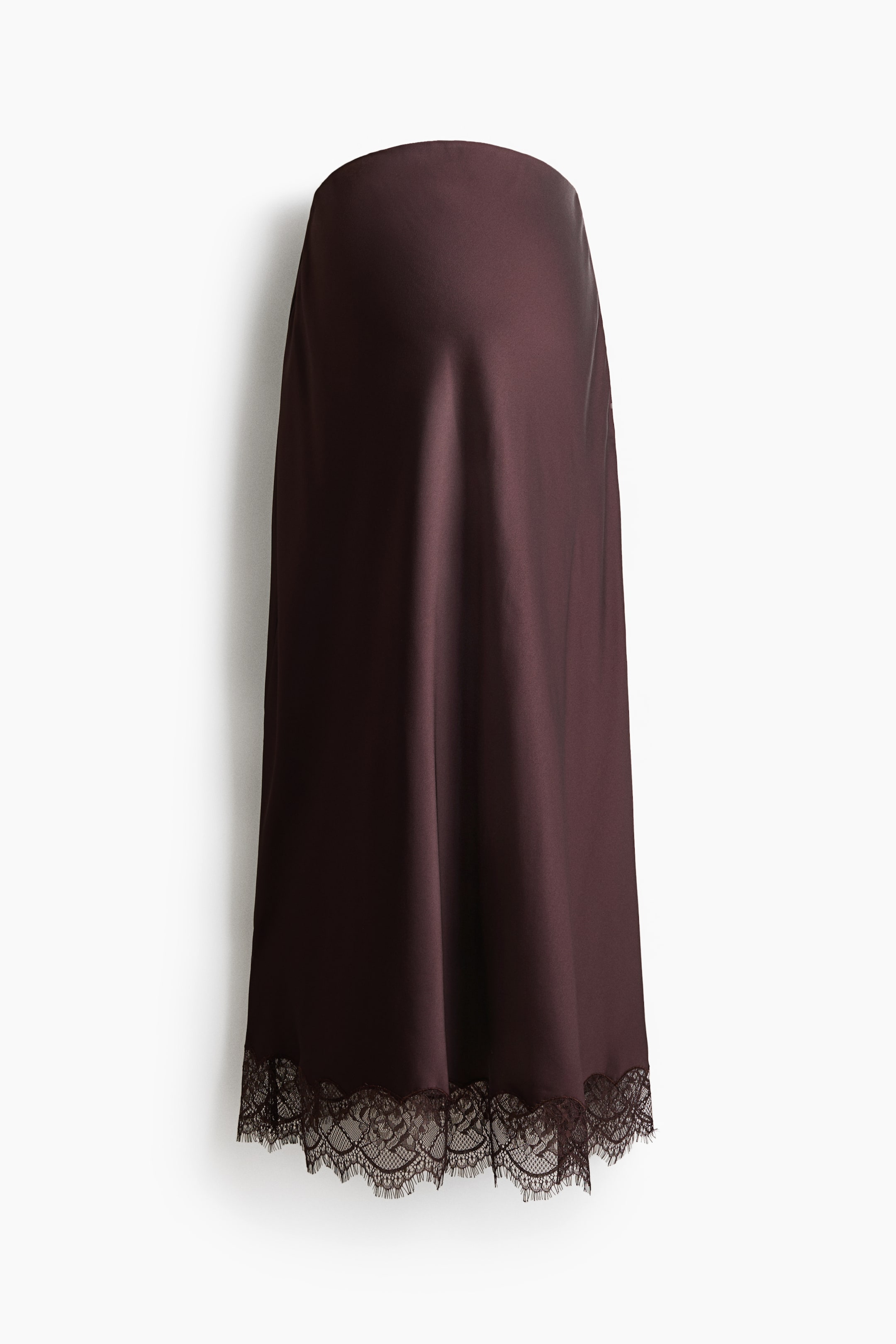 MAMA Lace-Trimmed Satin Skirt