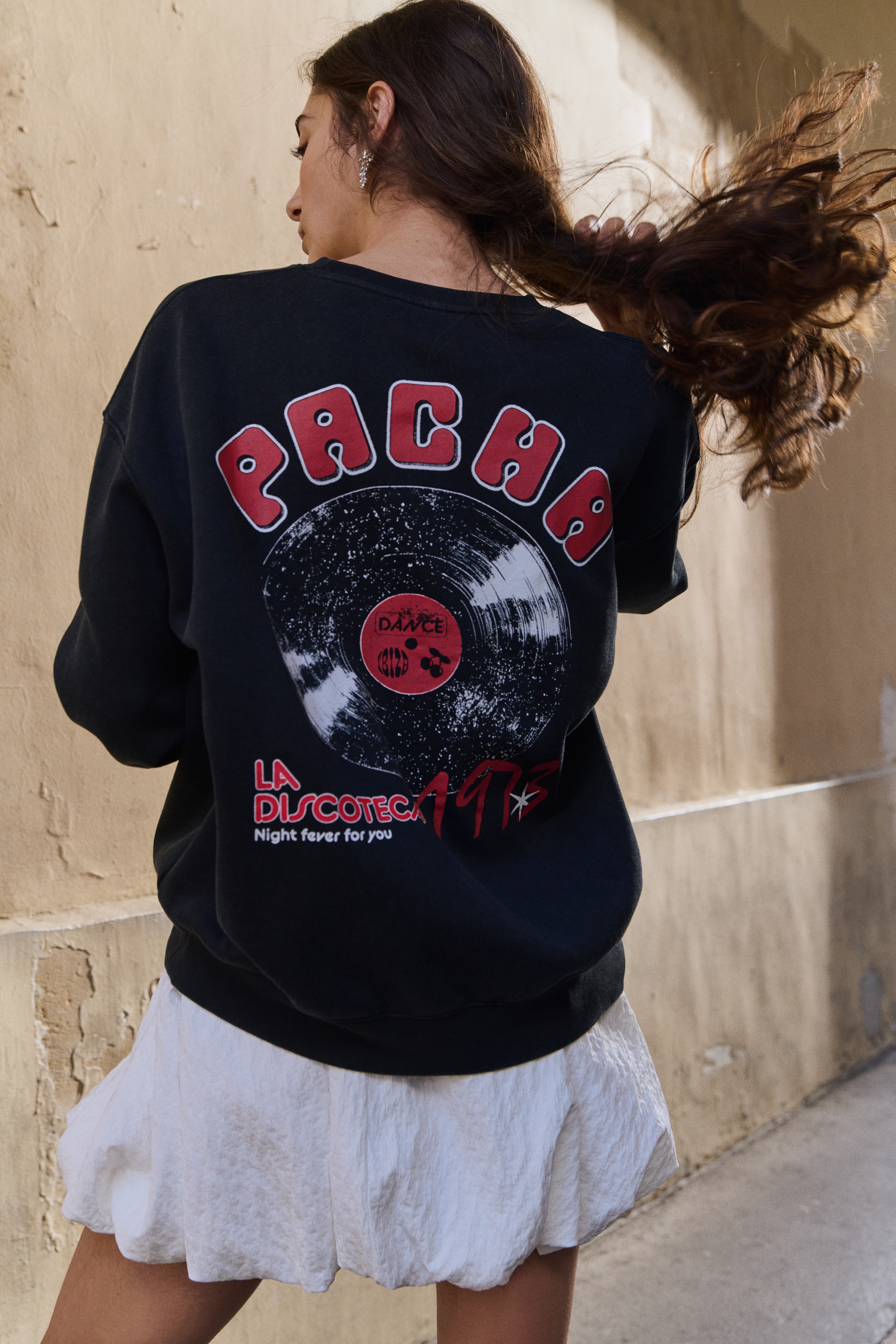 Oversized print-motif sweatshirt