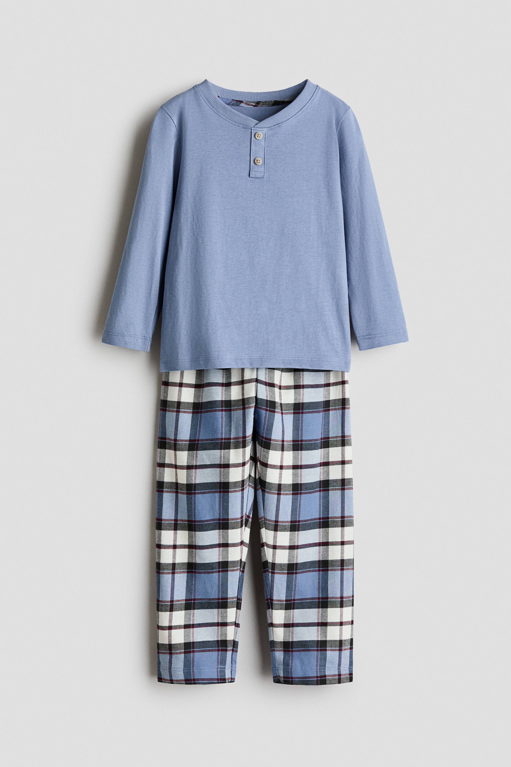 View larger image: Cotton pyjamas - Dusty blue/Checked - Kids | H&M 1