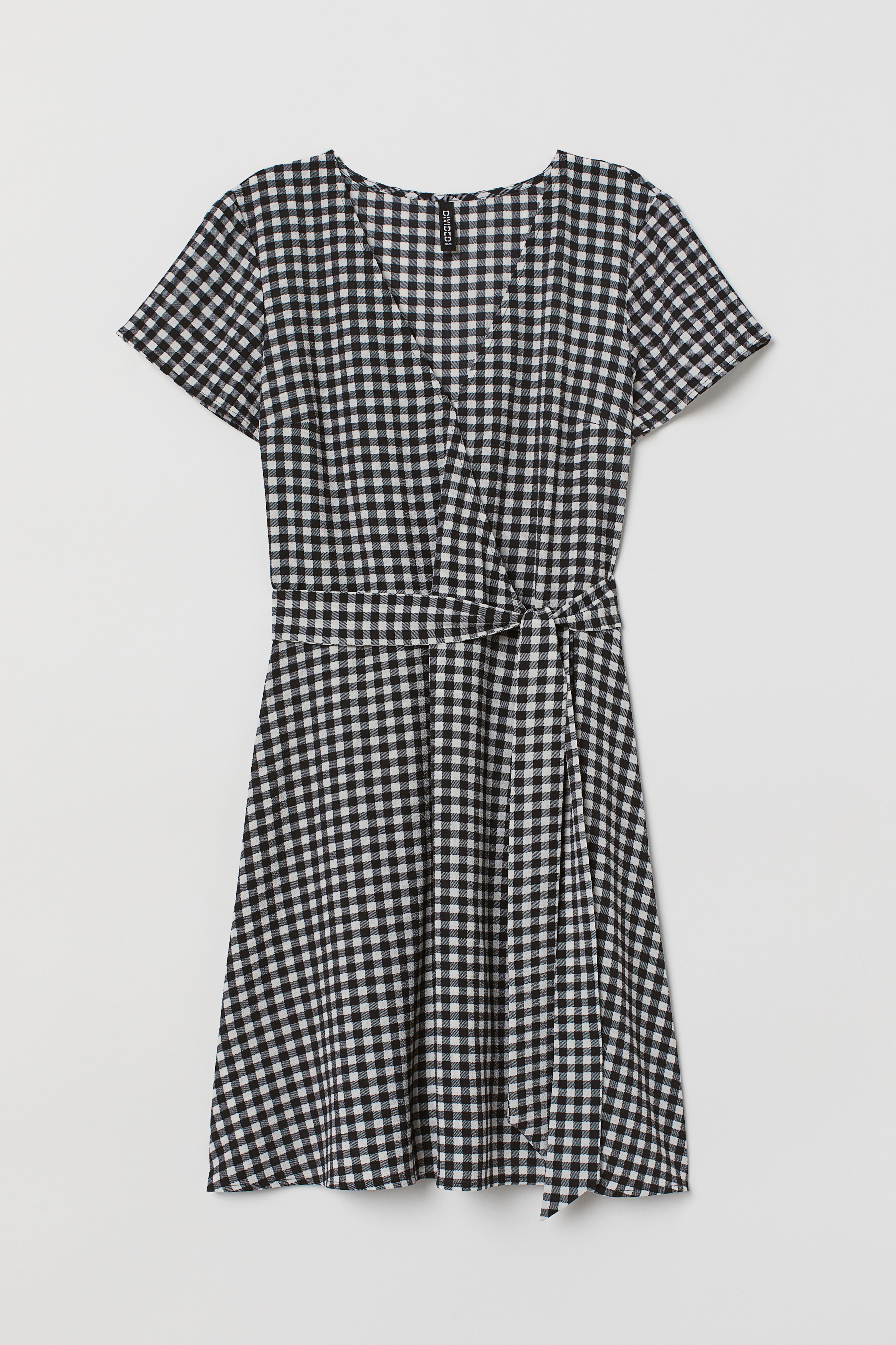 H&m black and white checked dress best sale