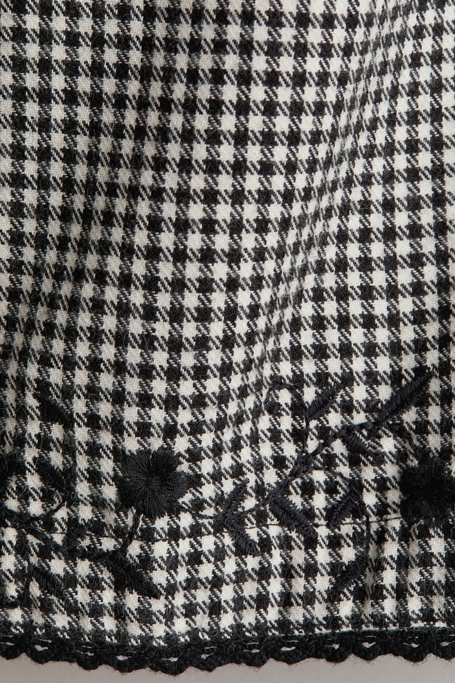 Детские брюки H&M Embroidered-Detail Cotton, цвет: Чёрный / Клетчатый — фото 5