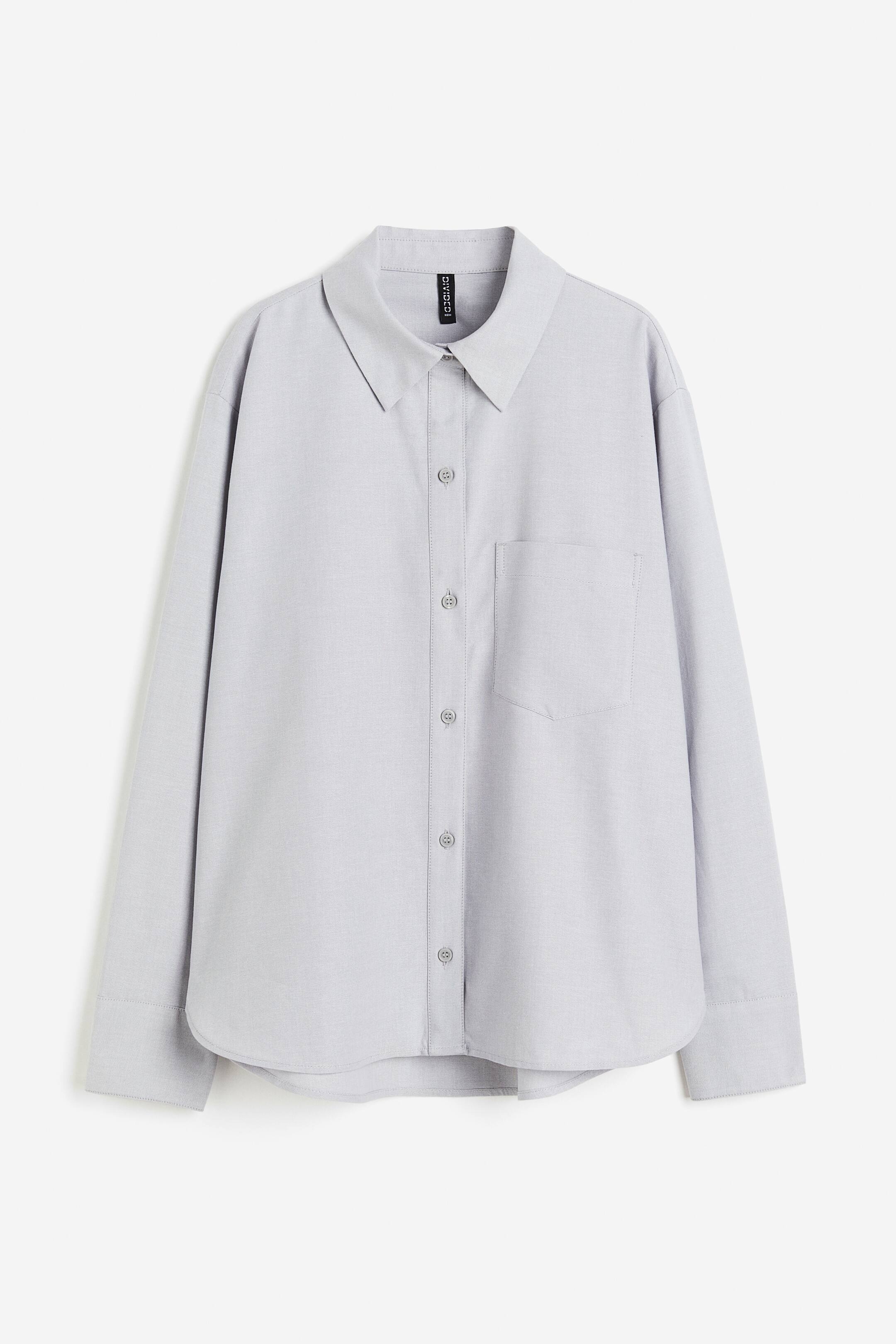Xem ảnh lớn hơn: Áo sơ mi Oxford - Màu xám nhạt - Ladies | H&M VN 1