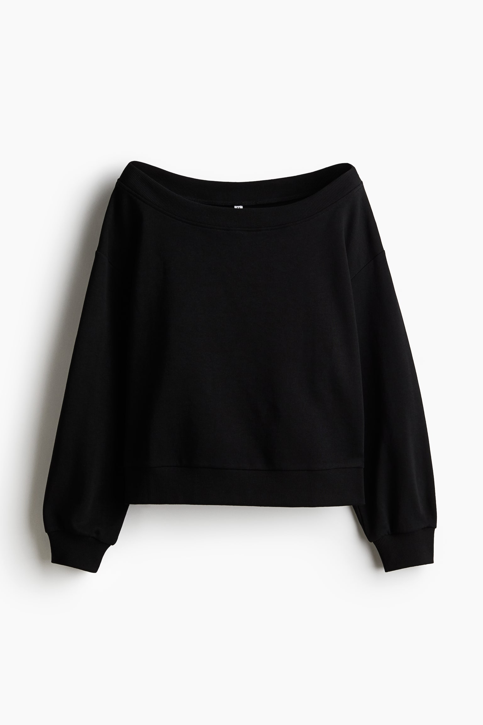 Off shoulder-sweatshirt - Svart/Ljus dimrosa/Ljusgråmelerad/Mörkgrå - 2