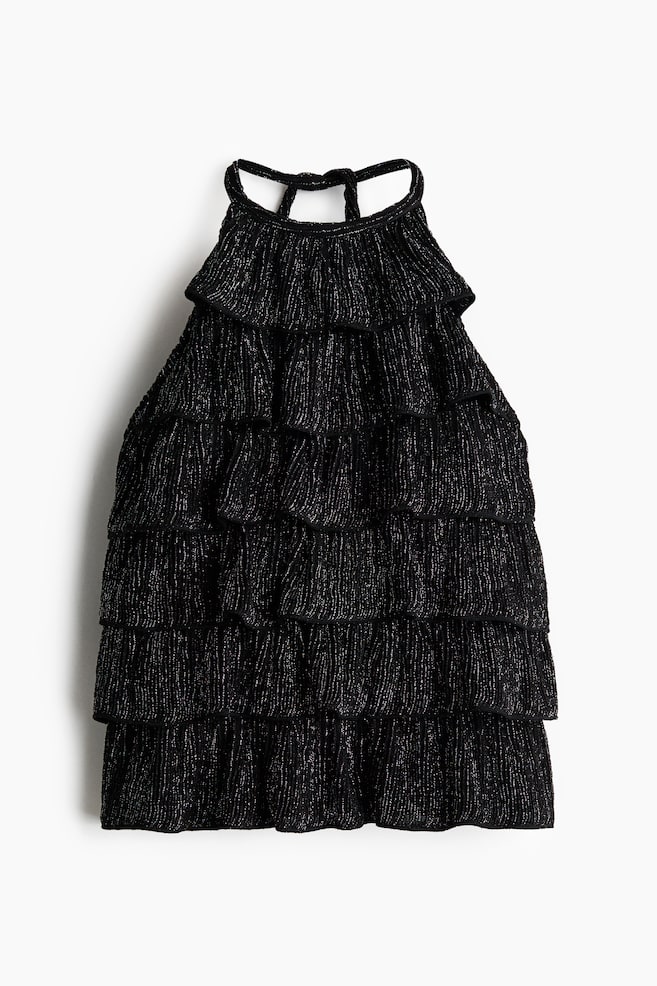 Tiered Halterneck Top - Black - 1