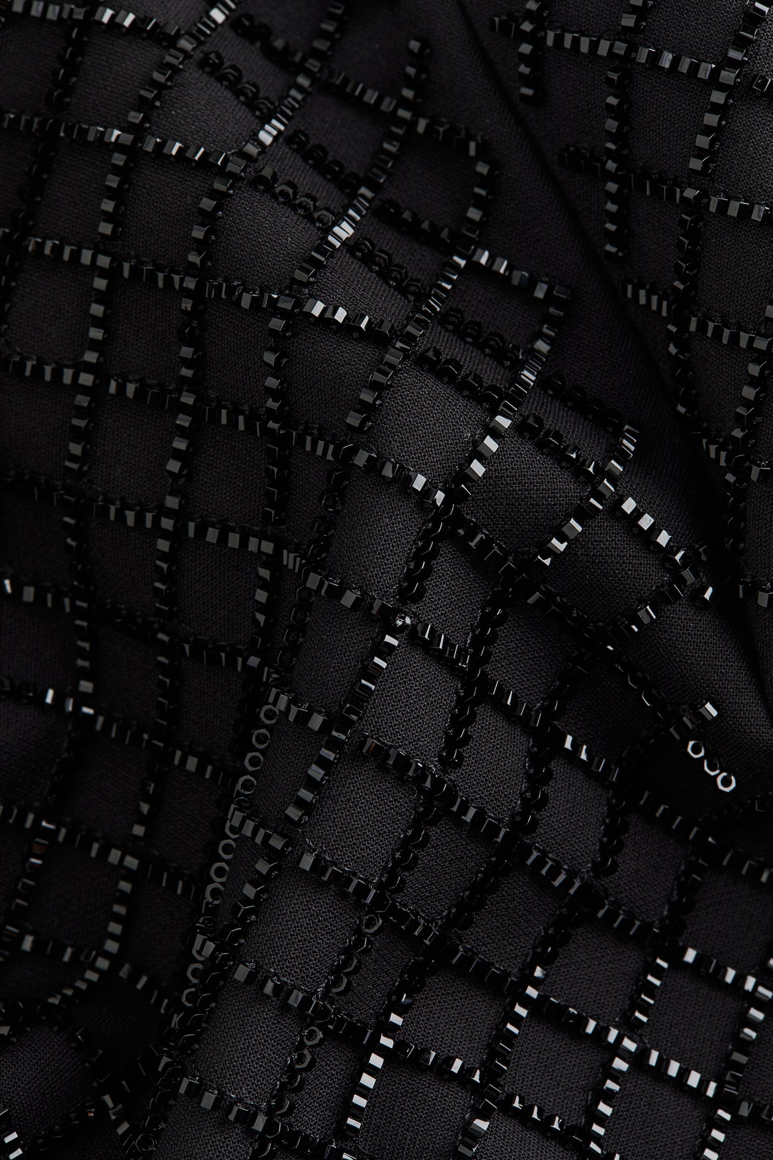 Bead-decorated dress - Black - 2