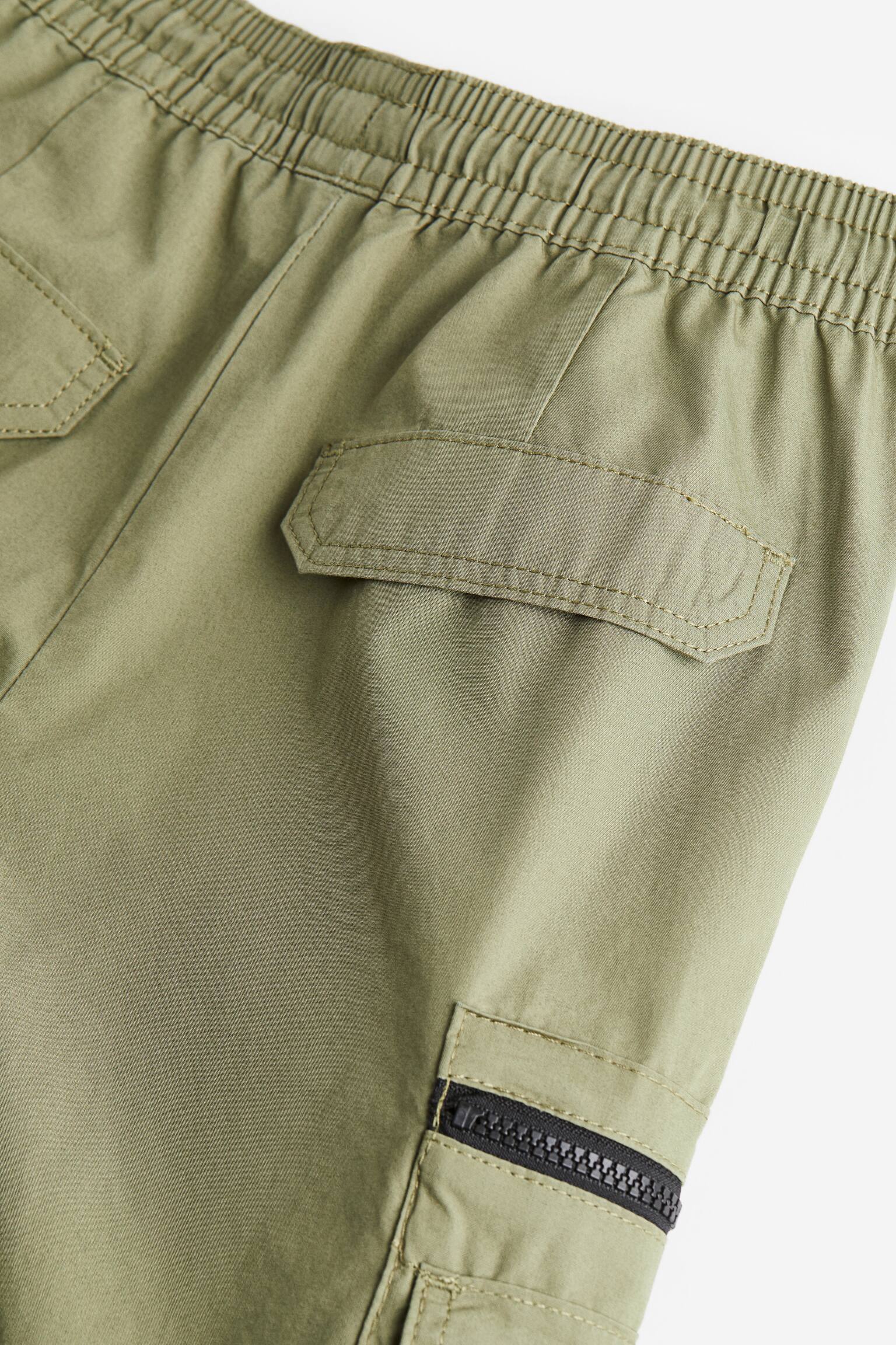 Loose Fit Cargo Pants - Khaki green/Beige - 3