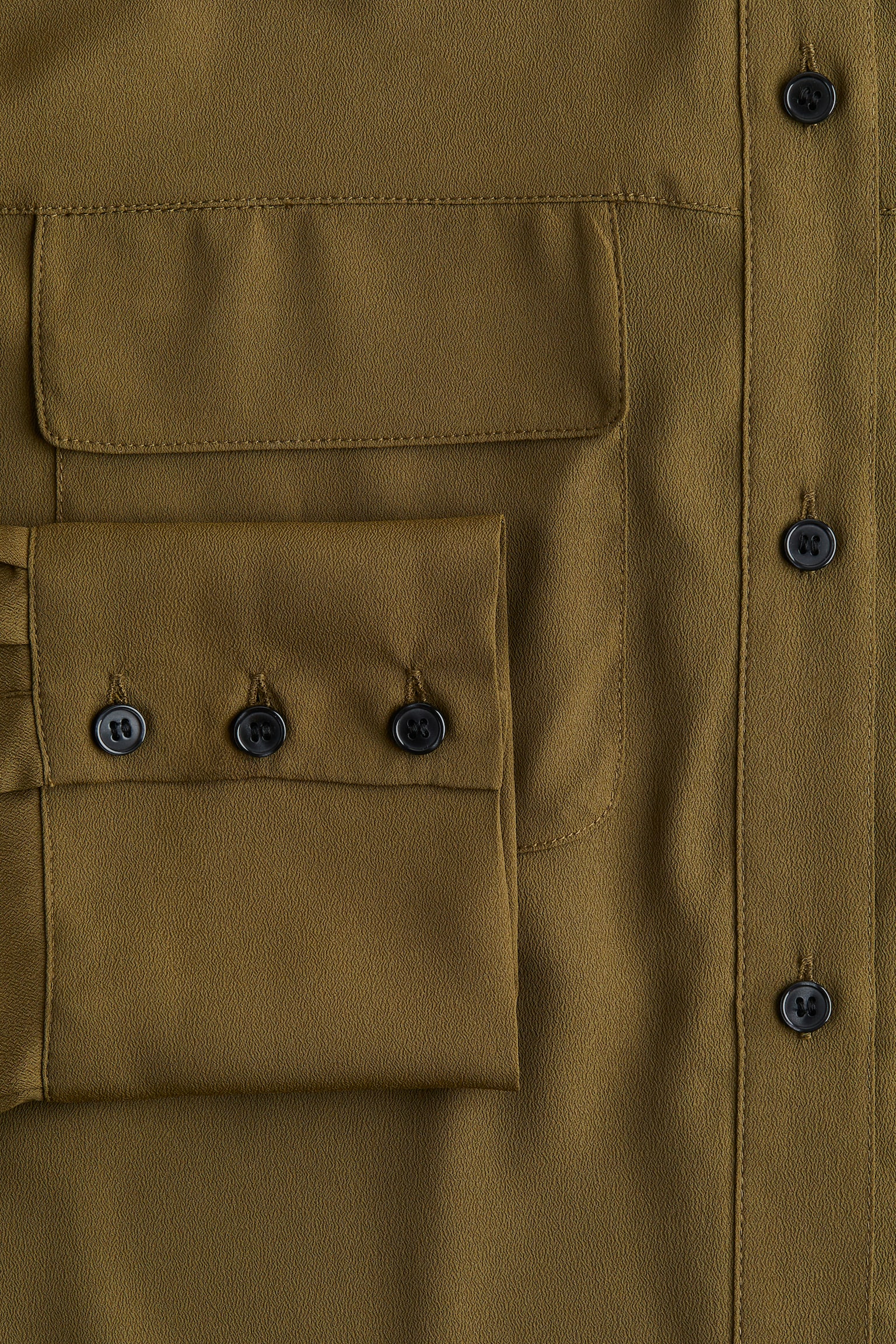 Crêpe shirt - Dark khaki green/White/Pigeon blue/Black/Brown - 5