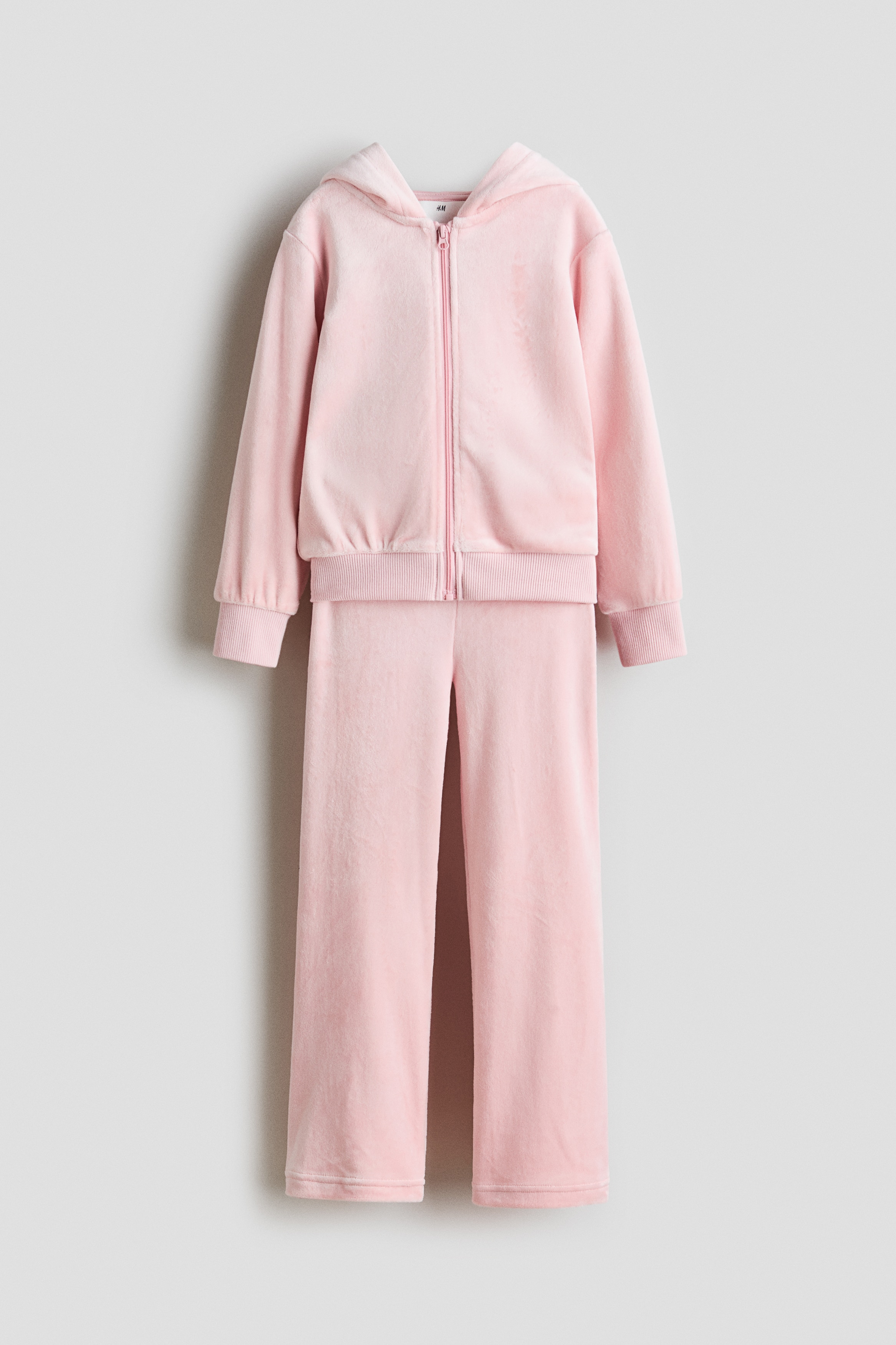 H & M - Zweiteiler aus Velours - Rosa - Kinder