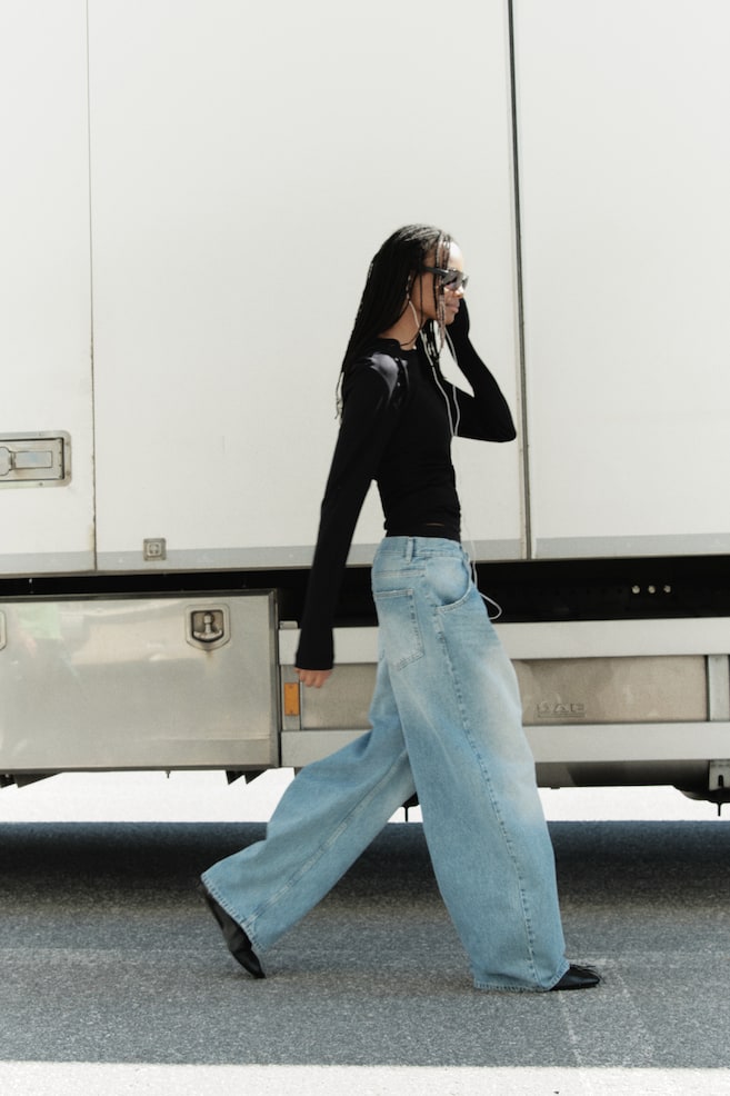 Barrel High Waist Jeans - Light denim blue - 1