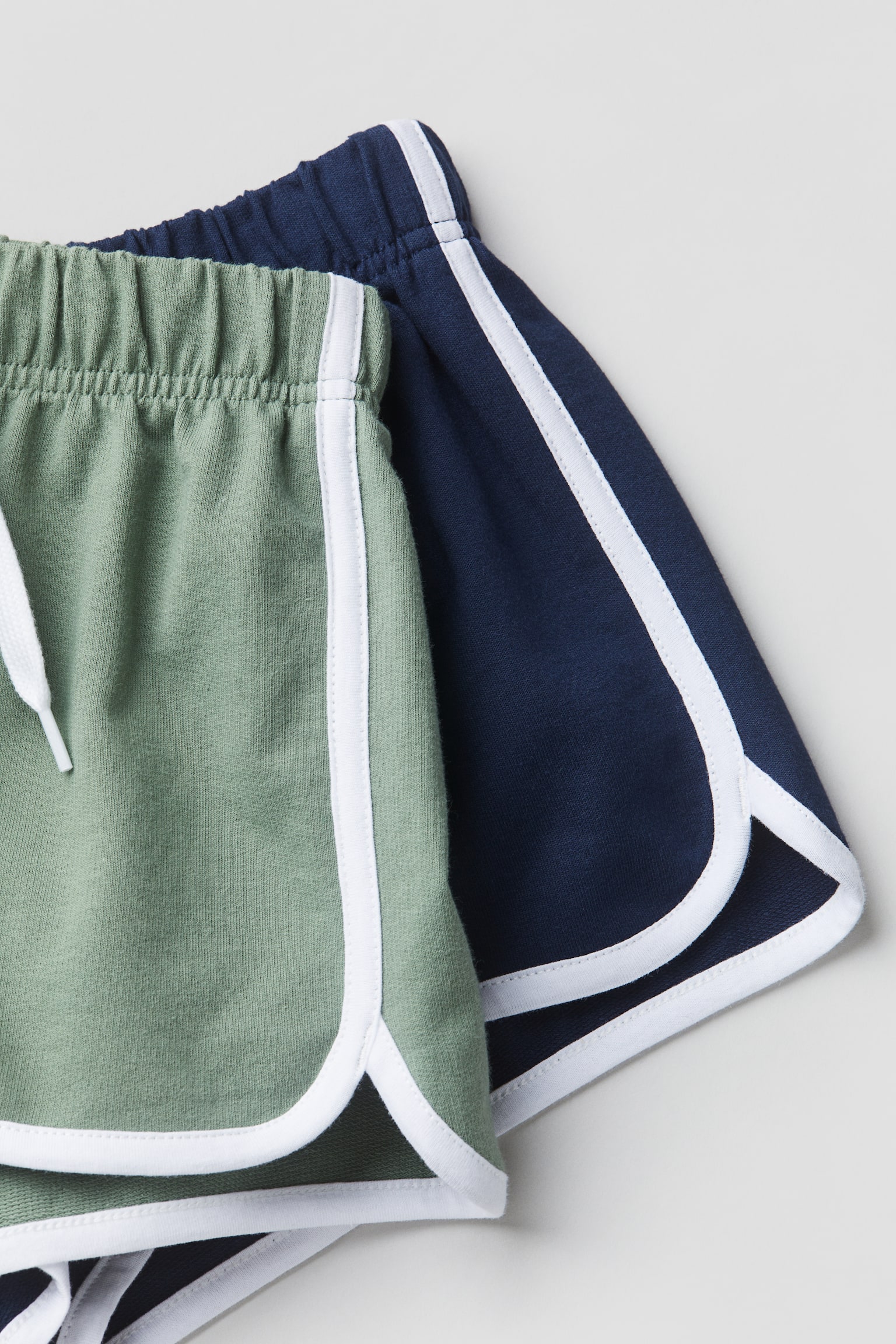 2-pack Sweat Shorts - Light khaki green/Navy blue/Black/Light grey marle/Navy blue/Light pink - 2