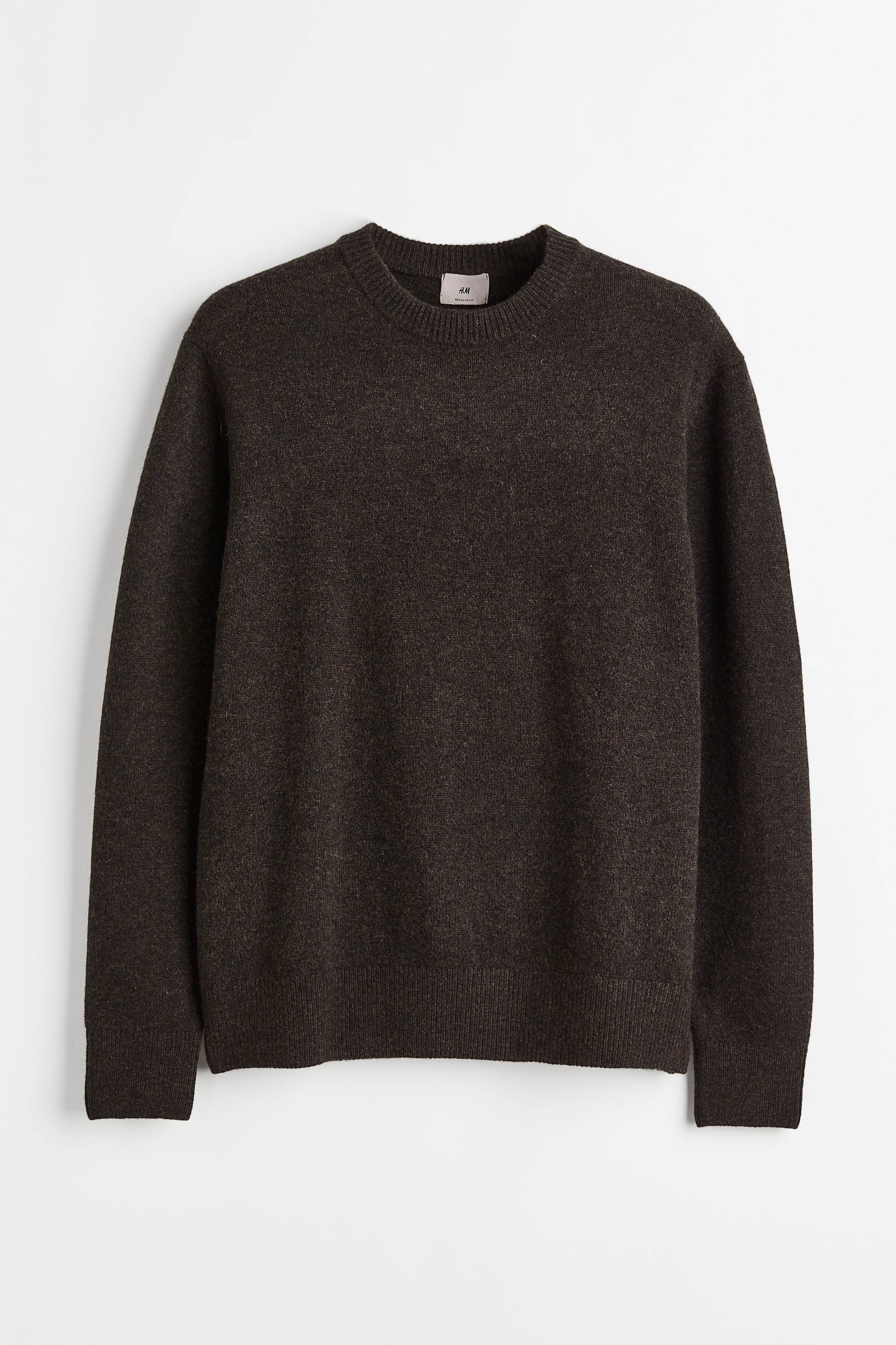 Xem ảnh lớn hơn: Áo jumper bằng len Regular Fit - Màu nâu đậm - Men | H&M VN 1