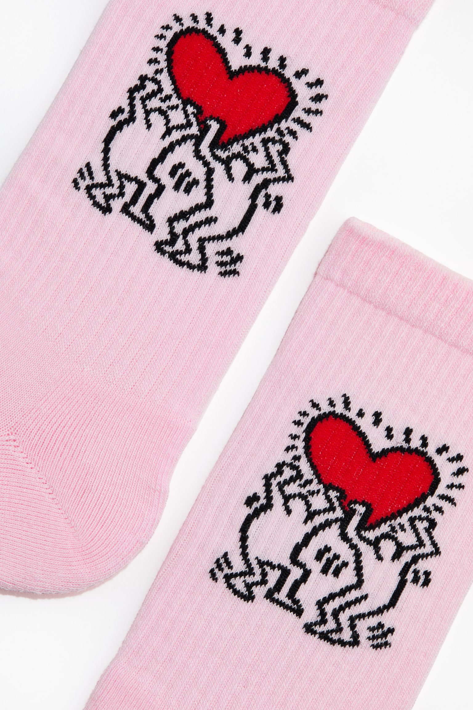 גרביים עם מוטיב - ורוד/קית' הרינג/אפור מלאנז'/קית' הרינג - 2