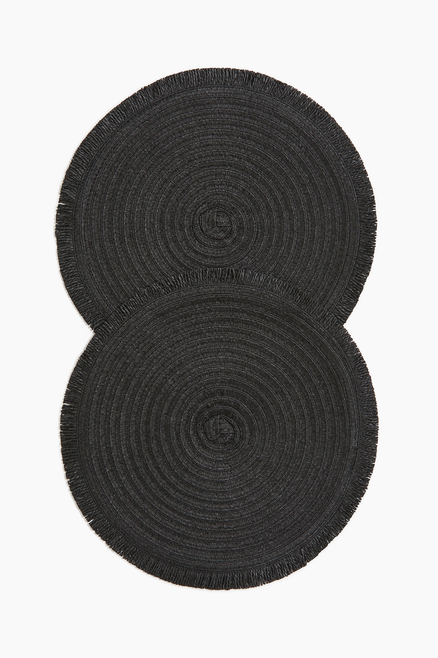 2-pack round place mats - Black/Light beige - 1