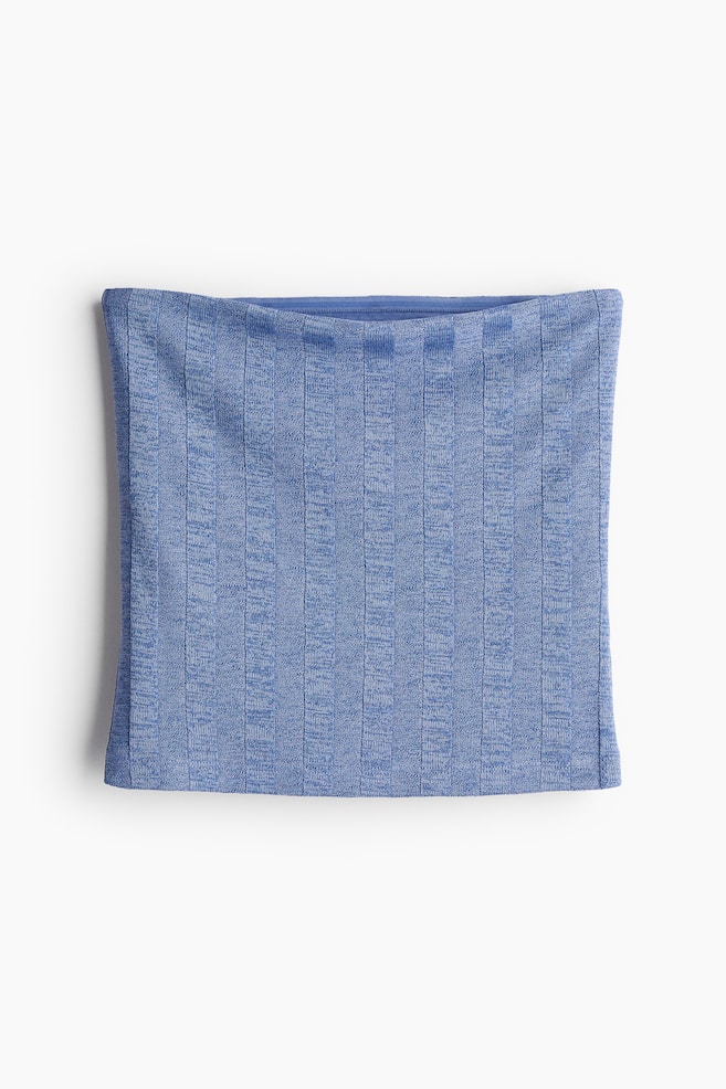 Rib-knit tube top - Blue marl/White/Black striped - 1