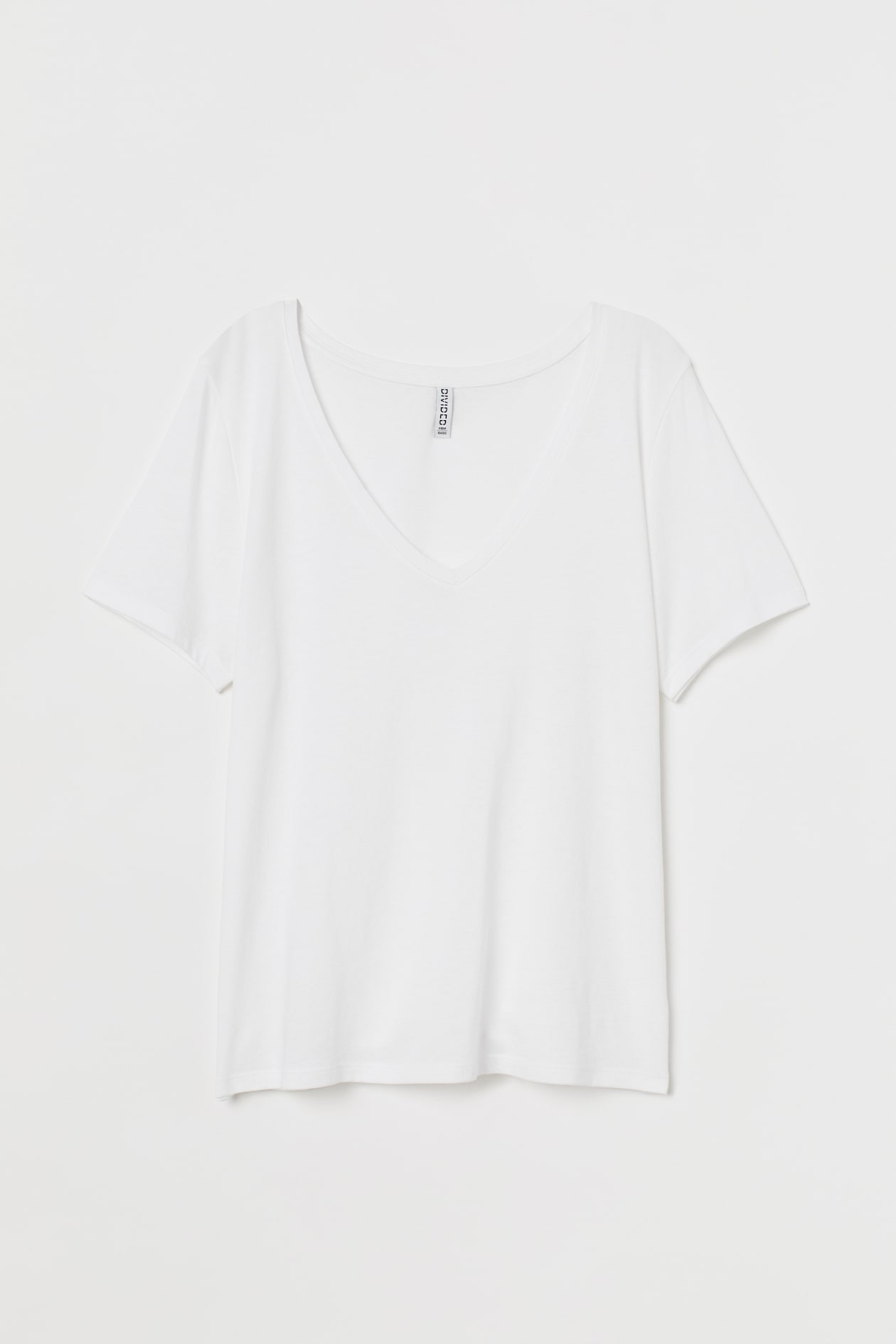 V-neck T-shirt - V-neck - Short sleeve - White - Ladies | H&M GB