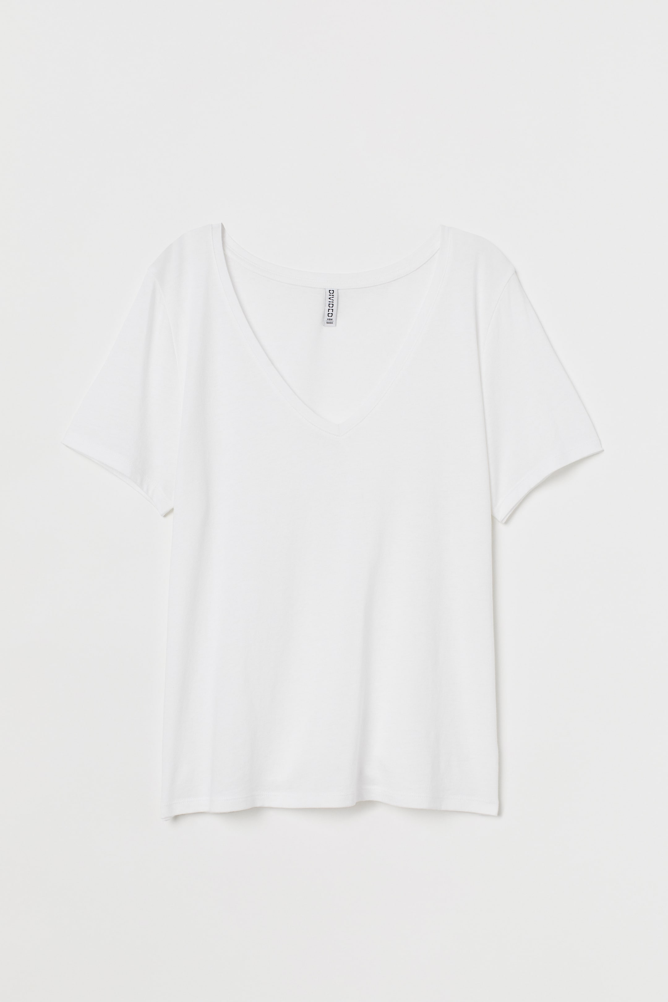 V-neck T-shirt - V-neck - Short sleeve - White - Ladies | H&M GB