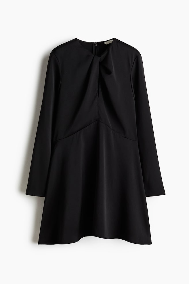 Robe avec détail torsadé - Noir/Rouge/Bordeaux - 1