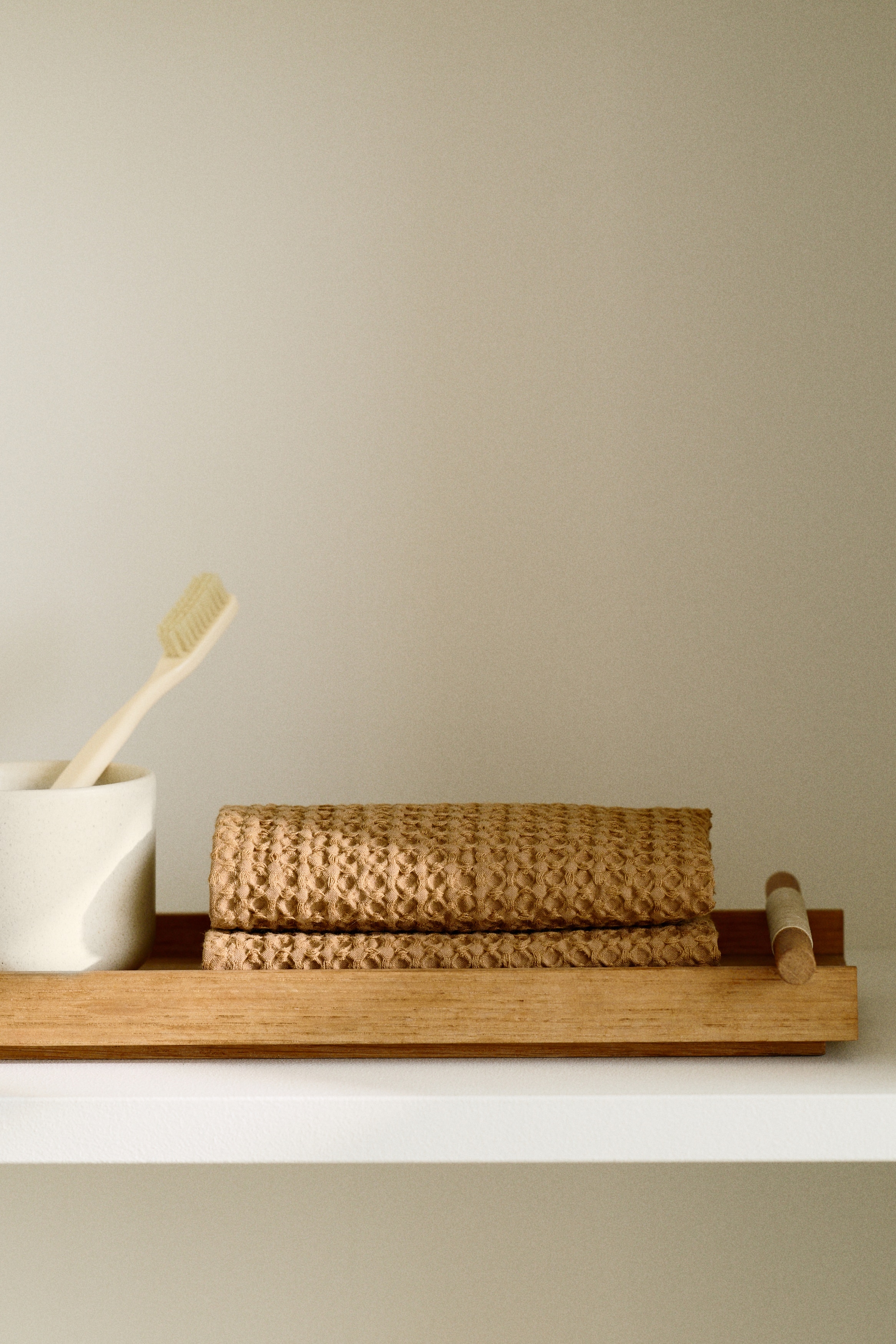 Asciugamano per ospiti a nido d’ape - Beige scuro/Rosa cipria/Bianco/Giallo chiaro