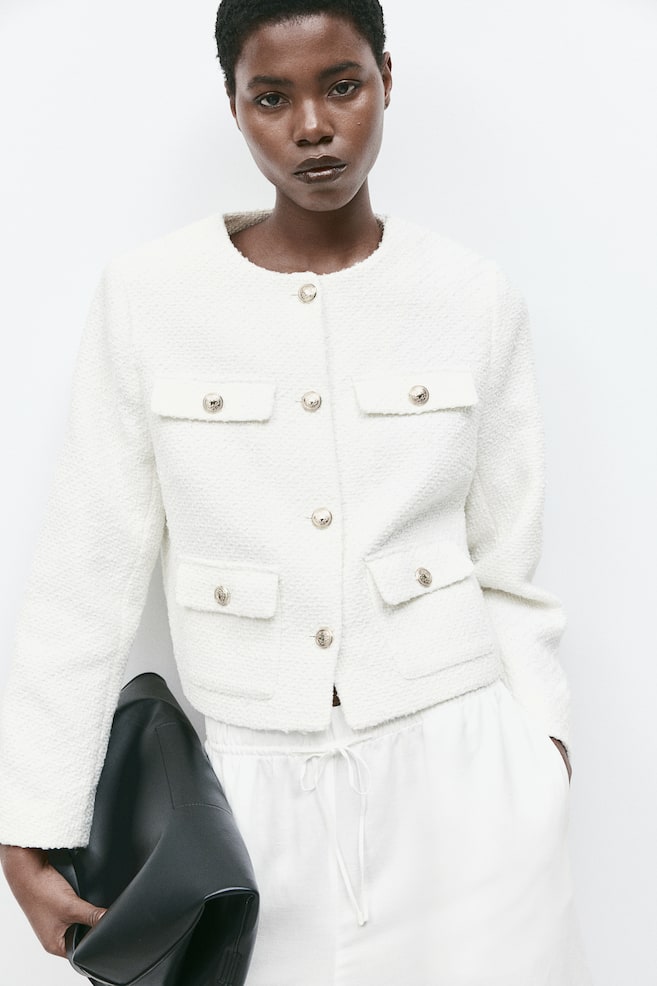 Textured-weave jacket - White - 1