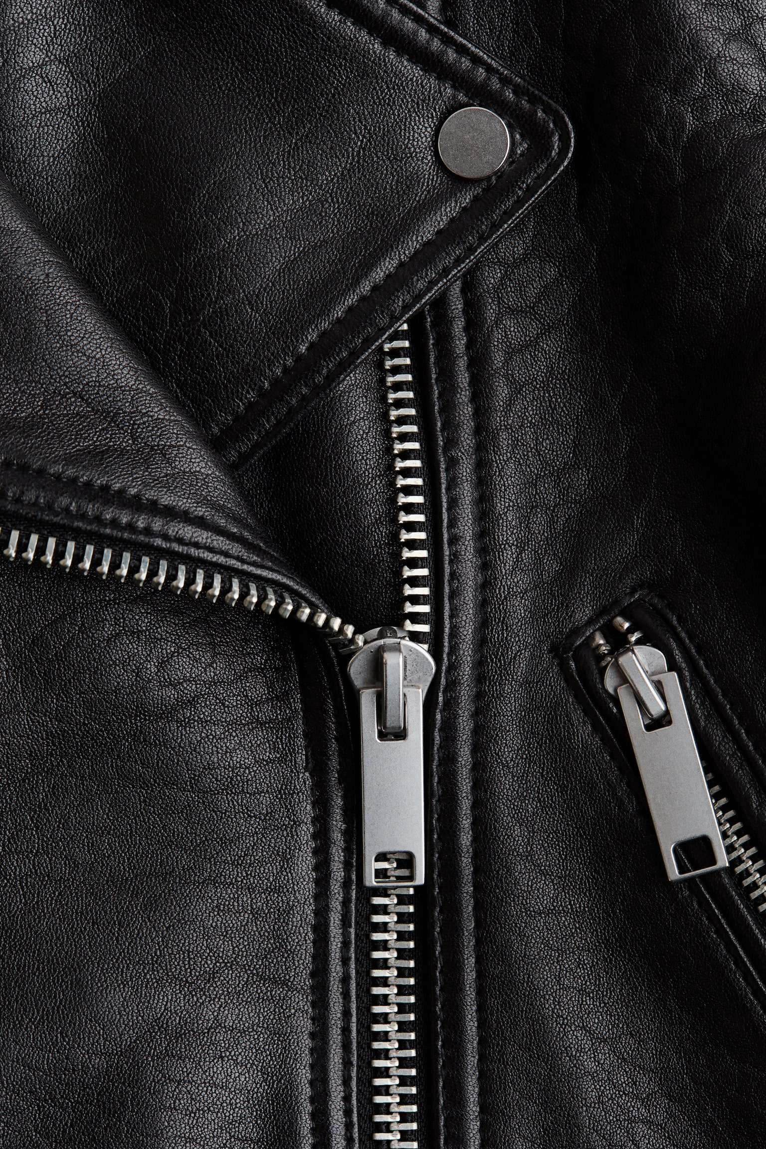 Женская куртка H&M Leather Biker, цвет: Чёрный — фото 6
