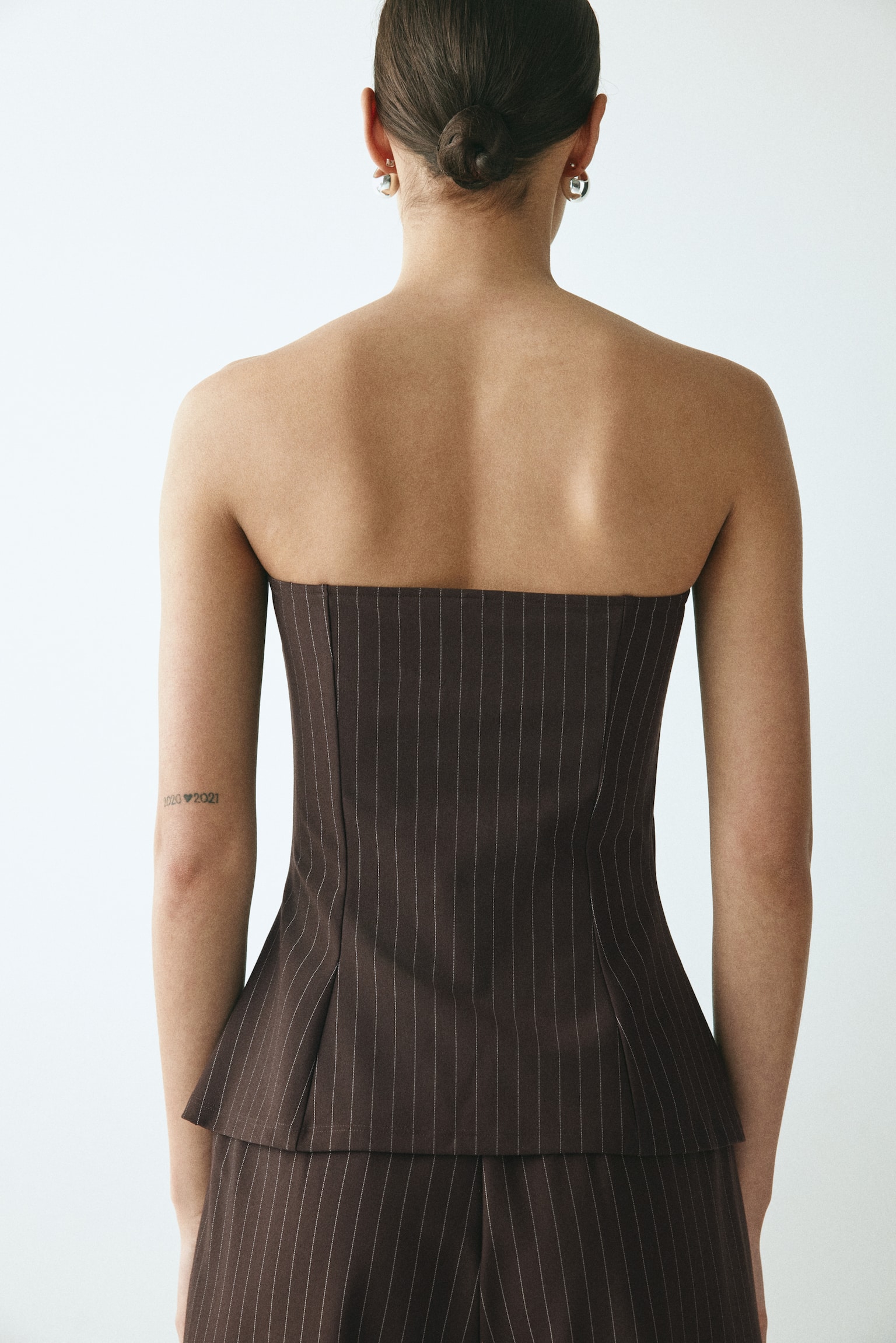 Bandeau waistcoat - Dark brown/Pinstriped - 4