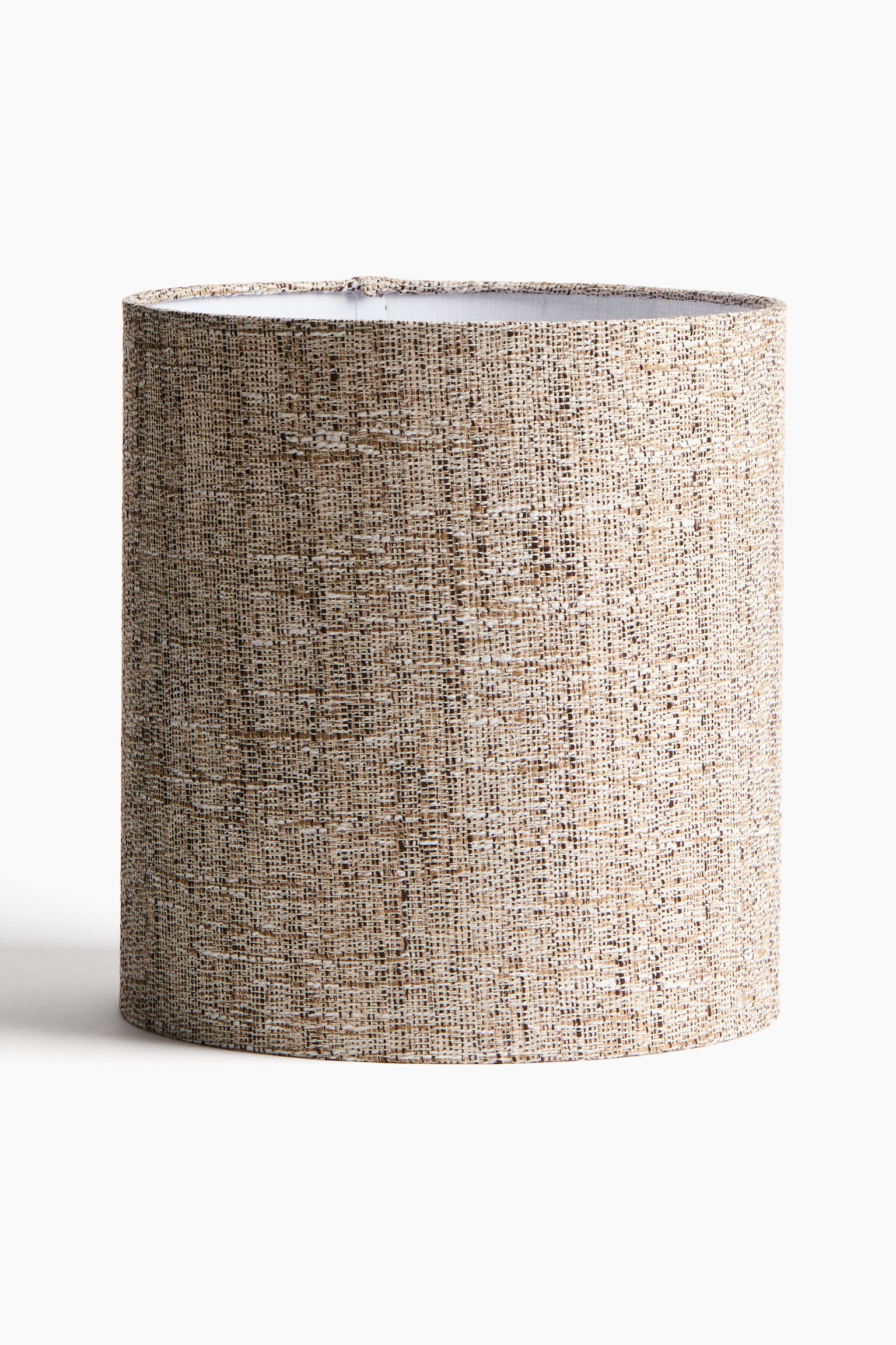 Velvet drum lampshade - Beige marl/Dark brown/Caramel brown