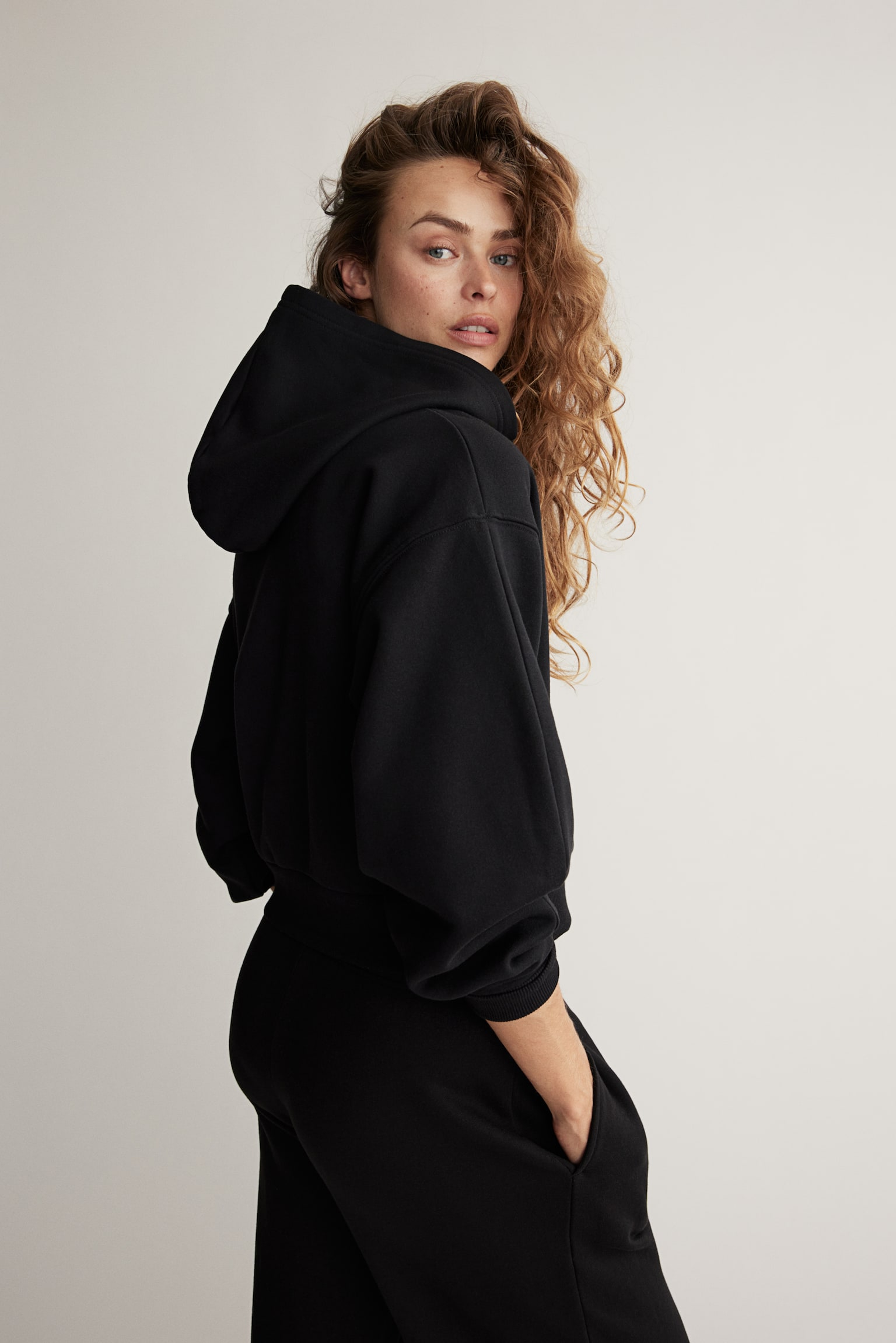 Sports zip-through hoodie - Black/White/Black/Mole - 1