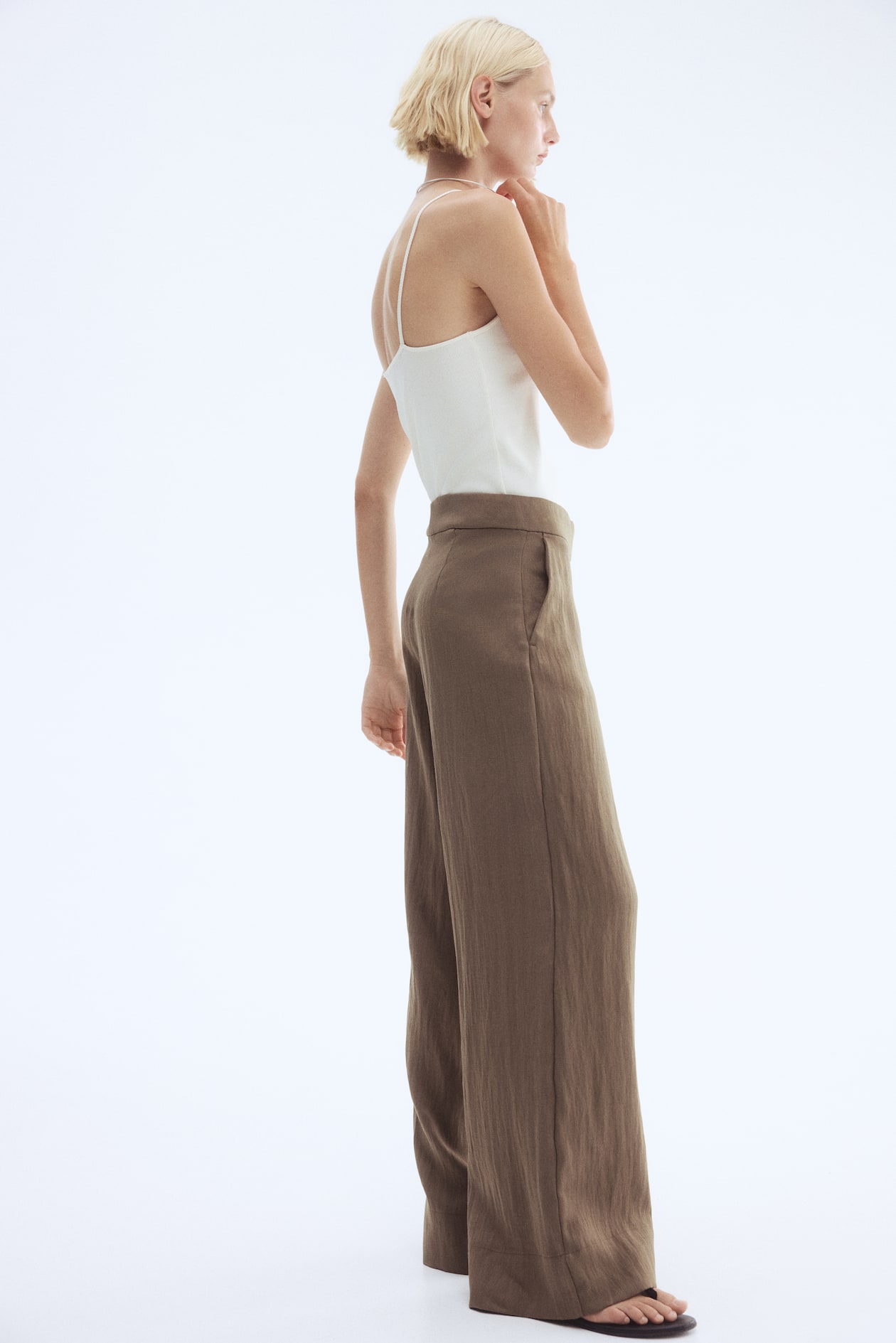 Wide-Leg Twill Pants - image 3